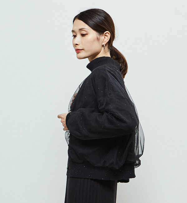 Soffitto「チュールドッキング3WAYカーディガン」|カーディガン|