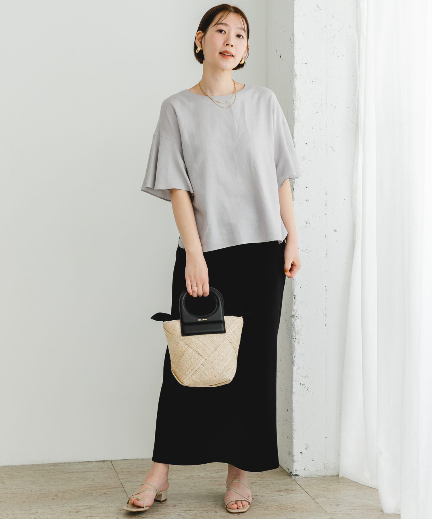 URBAN RESEARCH ROSSO「F by ROSSO　リネンフレアスリーブブラウス」|シャツ・ブラウス|