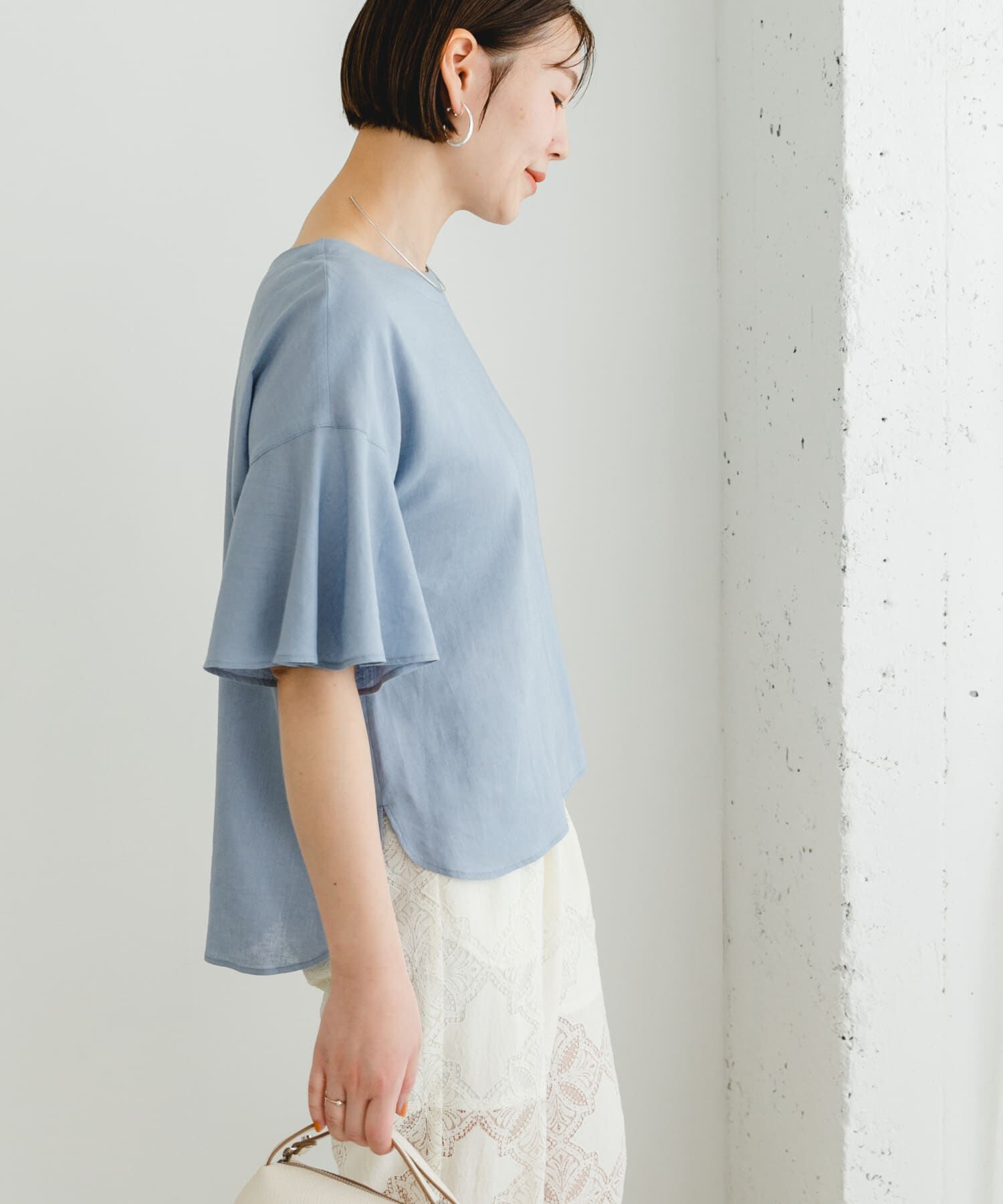 URBAN RESEARCH ROSSO「F by ROSSO　リネンフレアスリーブブラウス」|シャツ・ブラウス|