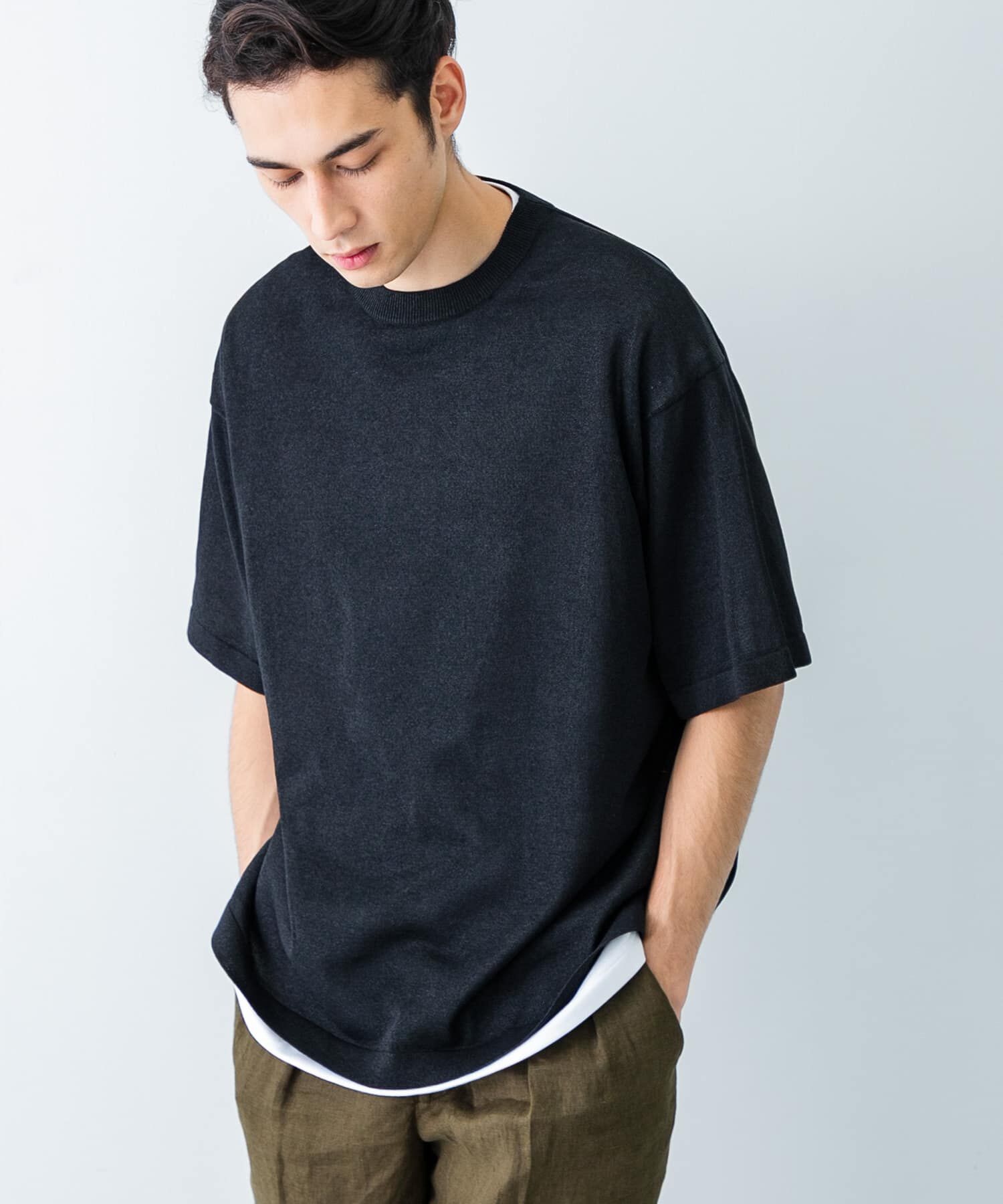URBAN RESEARCH「『別注』crepuscule&times;UR　Washi Knit Short-Sleeve T-shirts」|ニット・セーター|
