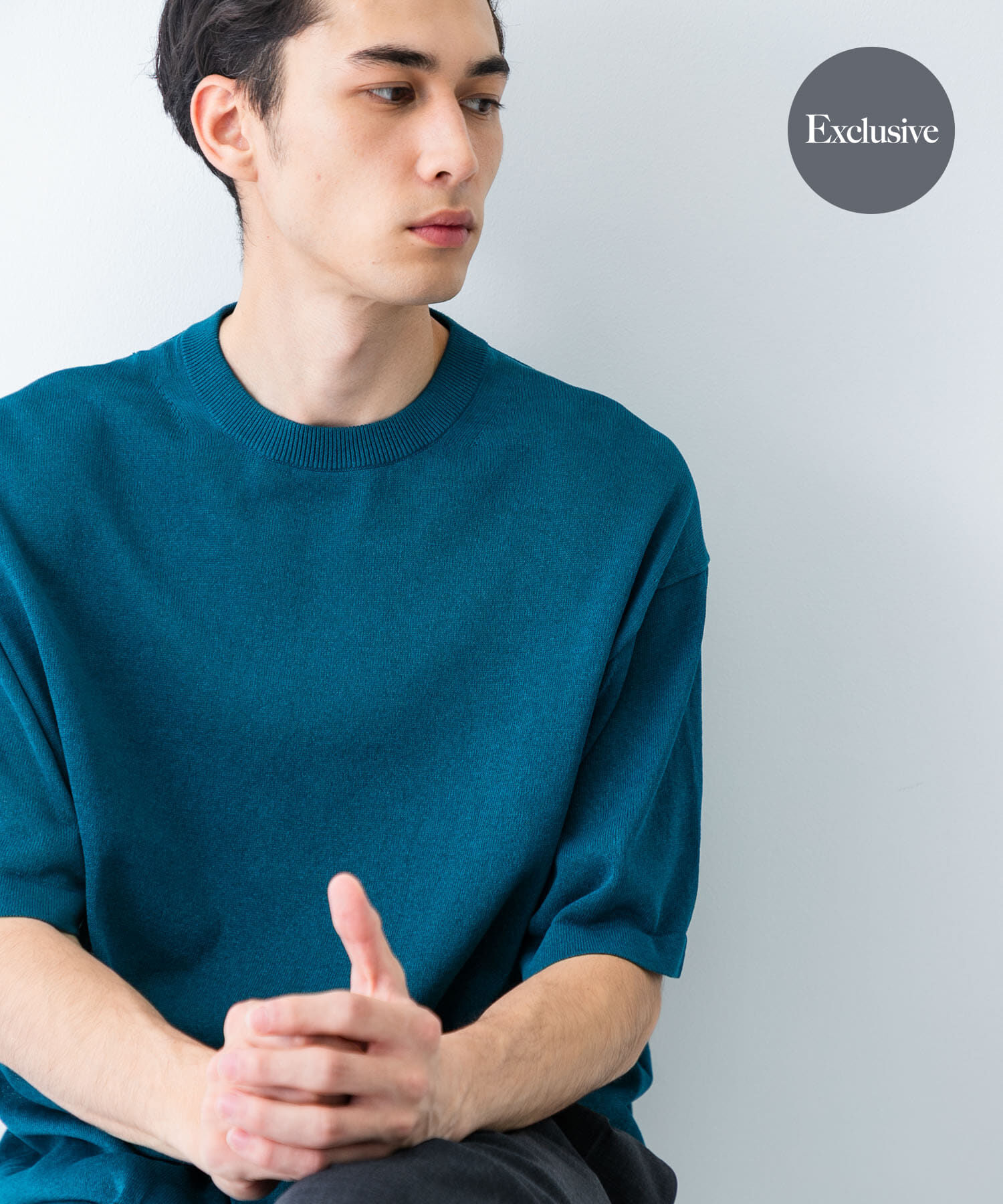 URBAN RESEARCH「『別注』crepuscule&times;UR　Washi Knit Short-Sleeve T-shirts」|ニット・セーター|グリーン