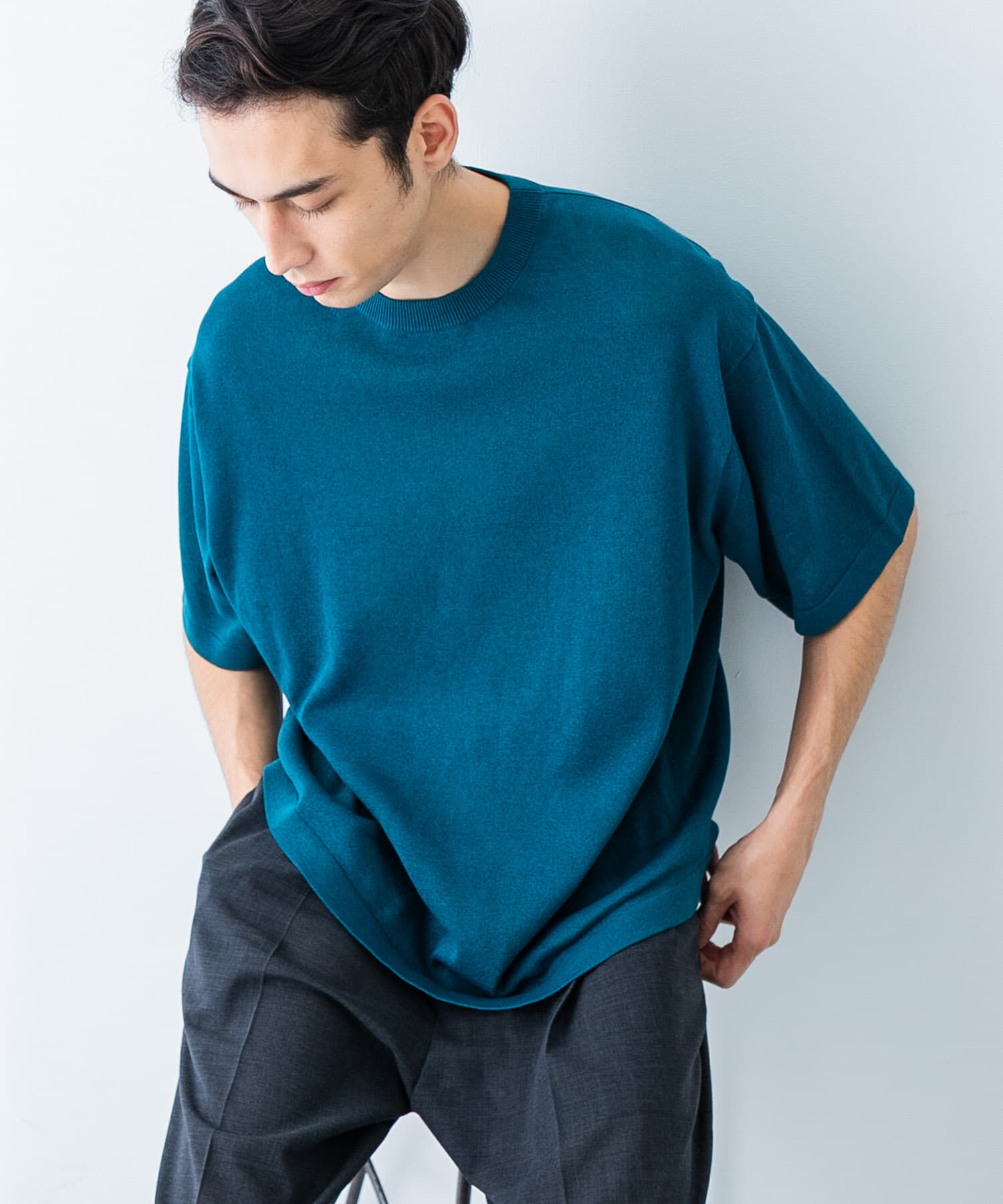 URBAN RESEARCH「『別注』crepuscule&times;UR　Washi Knit Short-Sleeve T-shirts」|ニット・セーター|