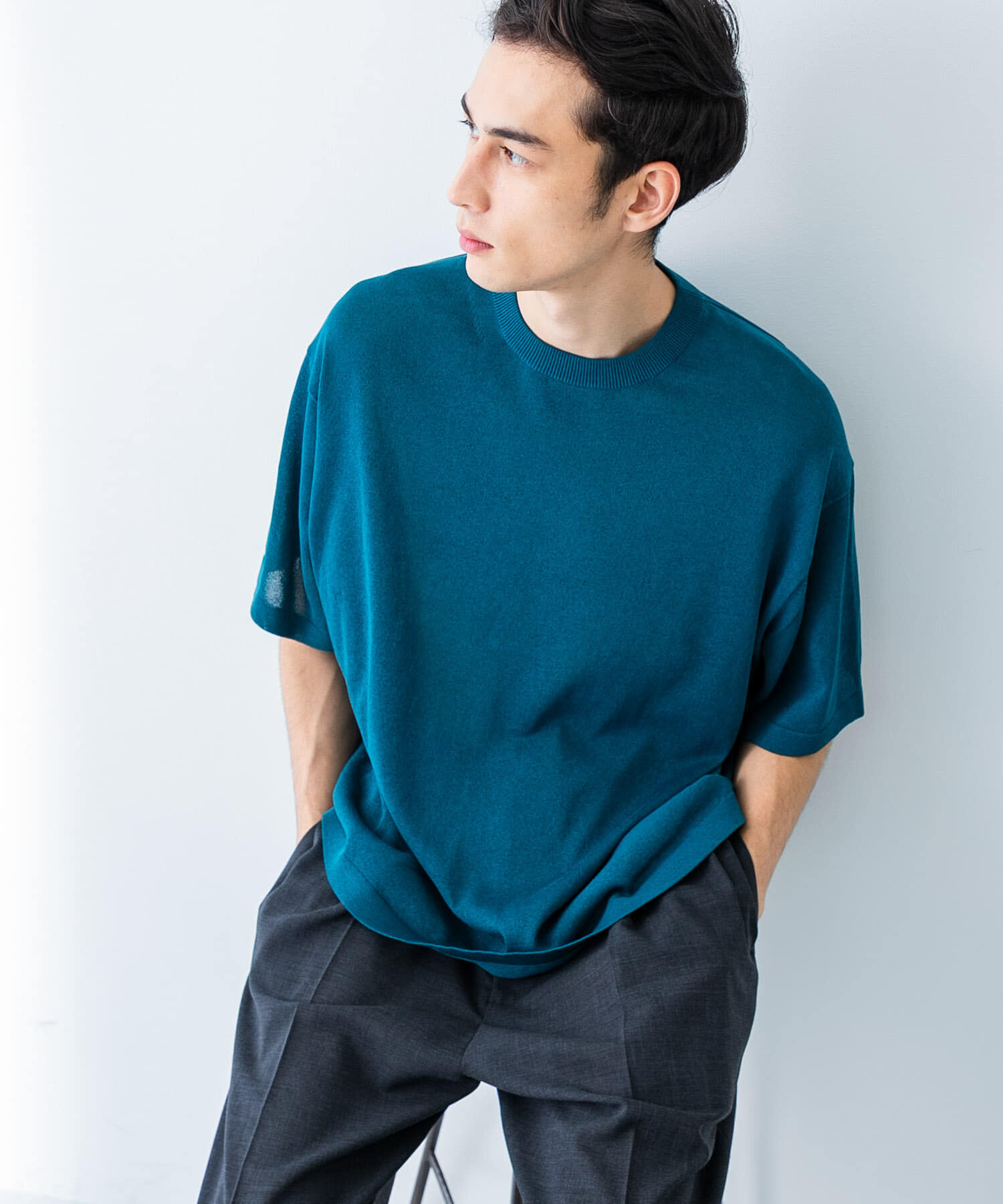 URBAN RESEARCH「『別注』crepuscule&times;UR　Washi Knit Short-Sleeve T-shirts」|ニット・セーター|