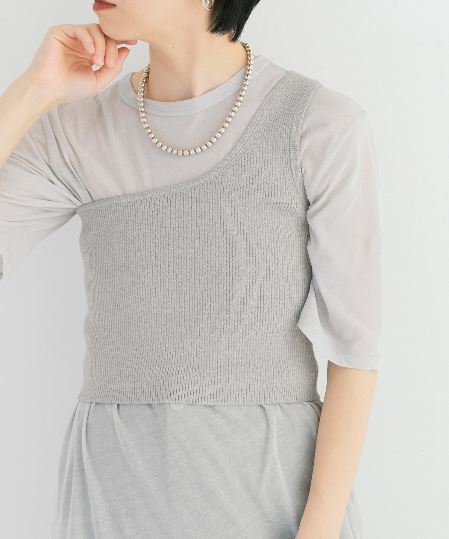 URBAN RESEARCH「ワンショルダーニットベスト」|ニット・セーター|