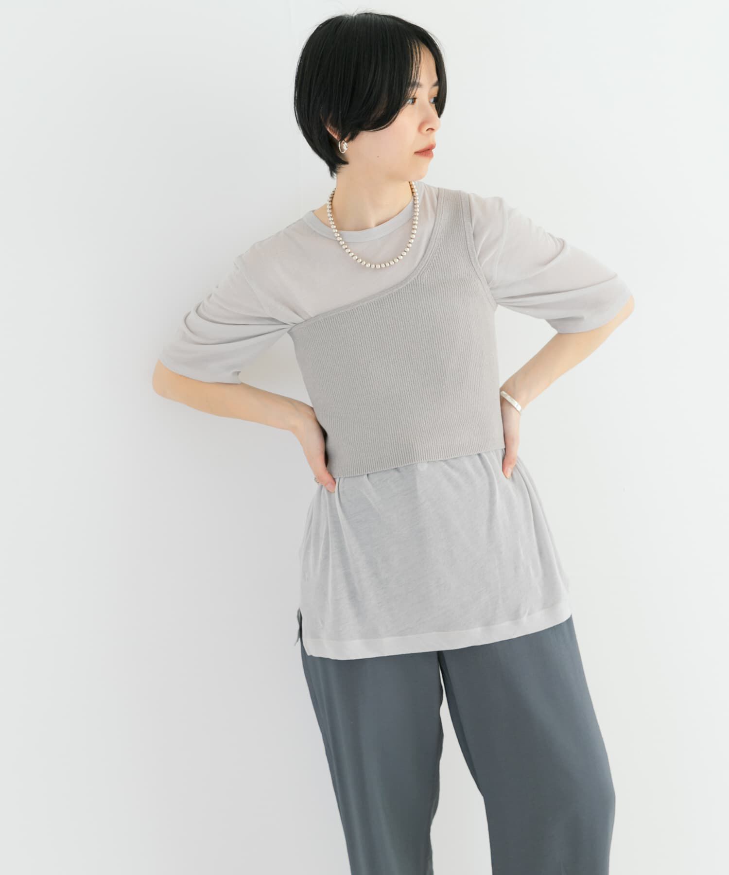 URBAN RESEARCH「ワンショルダーニットベスト」|ニット・セーター|