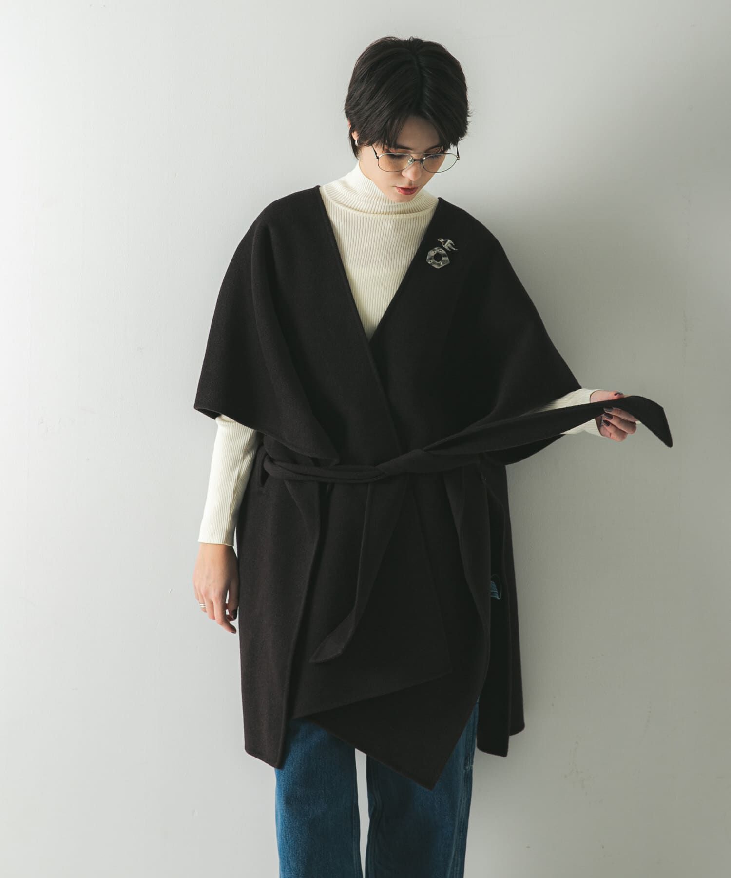 URBAN RESEARCH「ウールカシミヤリバーポンチョ」|ポンチョ・ケープ|