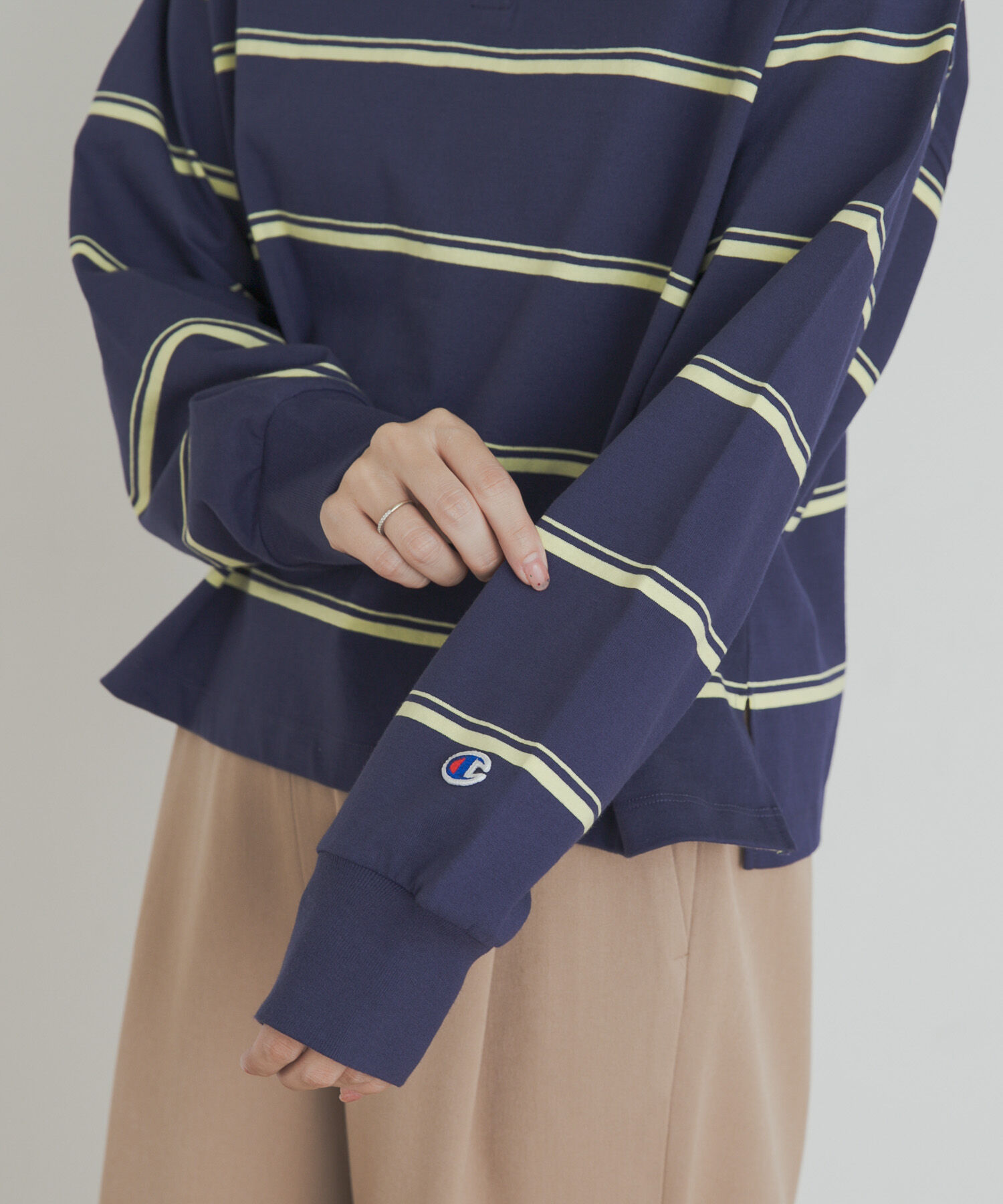 URBAN RESEARCH DOORS「Champion　LONGSLEEVE BORDER POLO」|Tシャツ・カットソー|