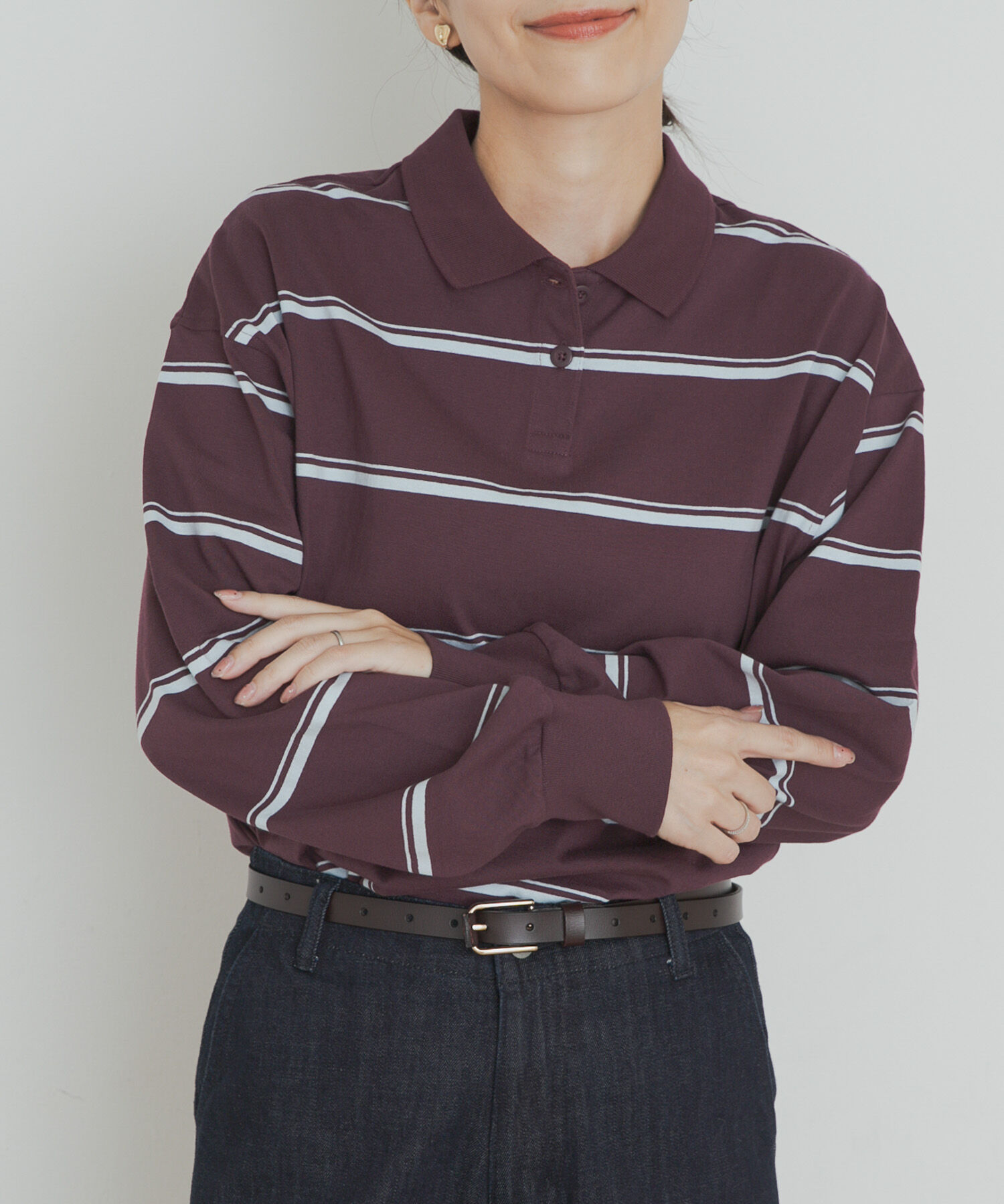 URBAN RESEARCH DOORS「Champion　LONGSLEEVE BORDER POLO」|Tシャツ・カットソー|