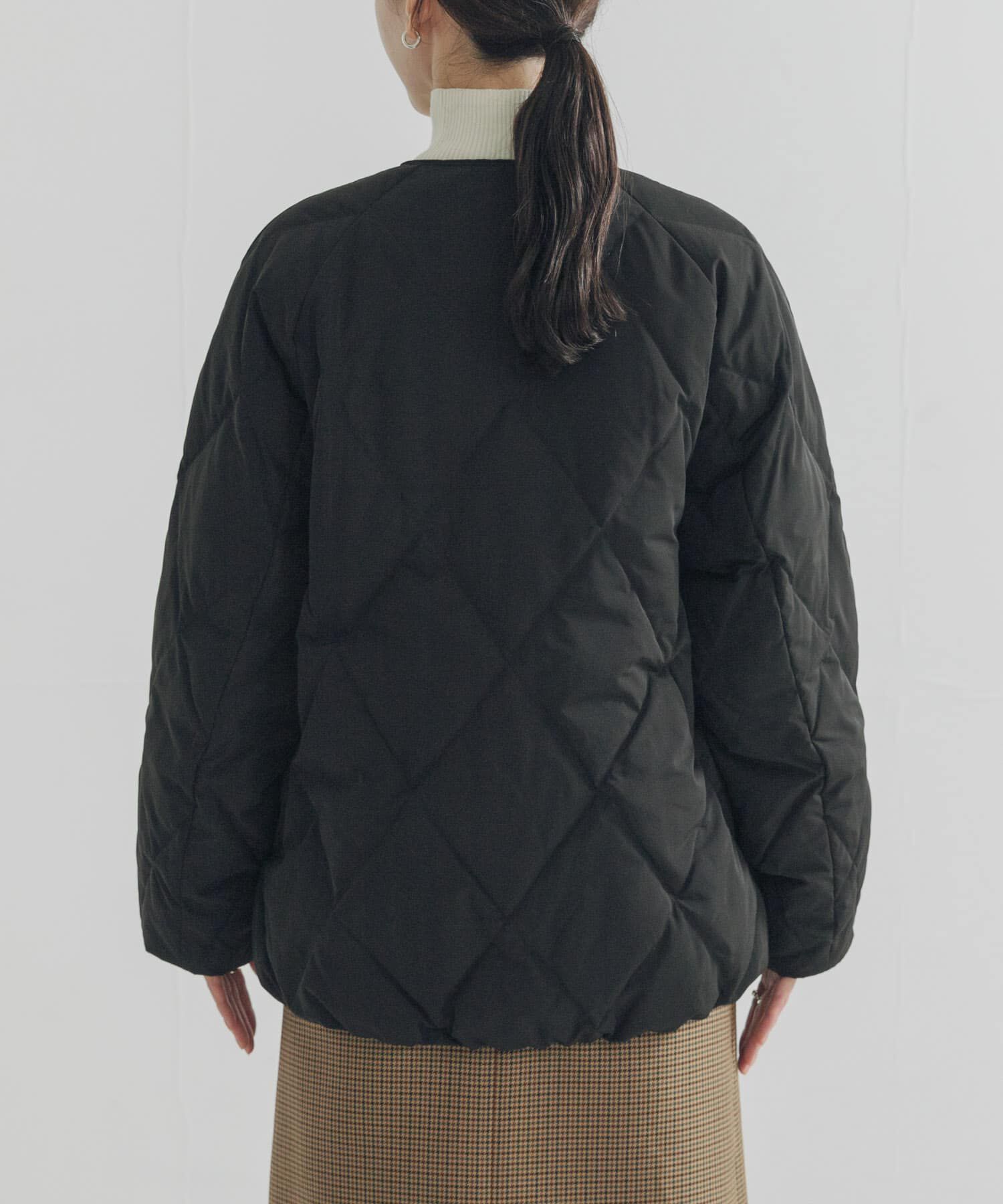 URBAN RESEARCH コクーンキルティングダウン　ブラック Sサイズ/WEB限定』コクーンキルティングロングダウン(S BLACK