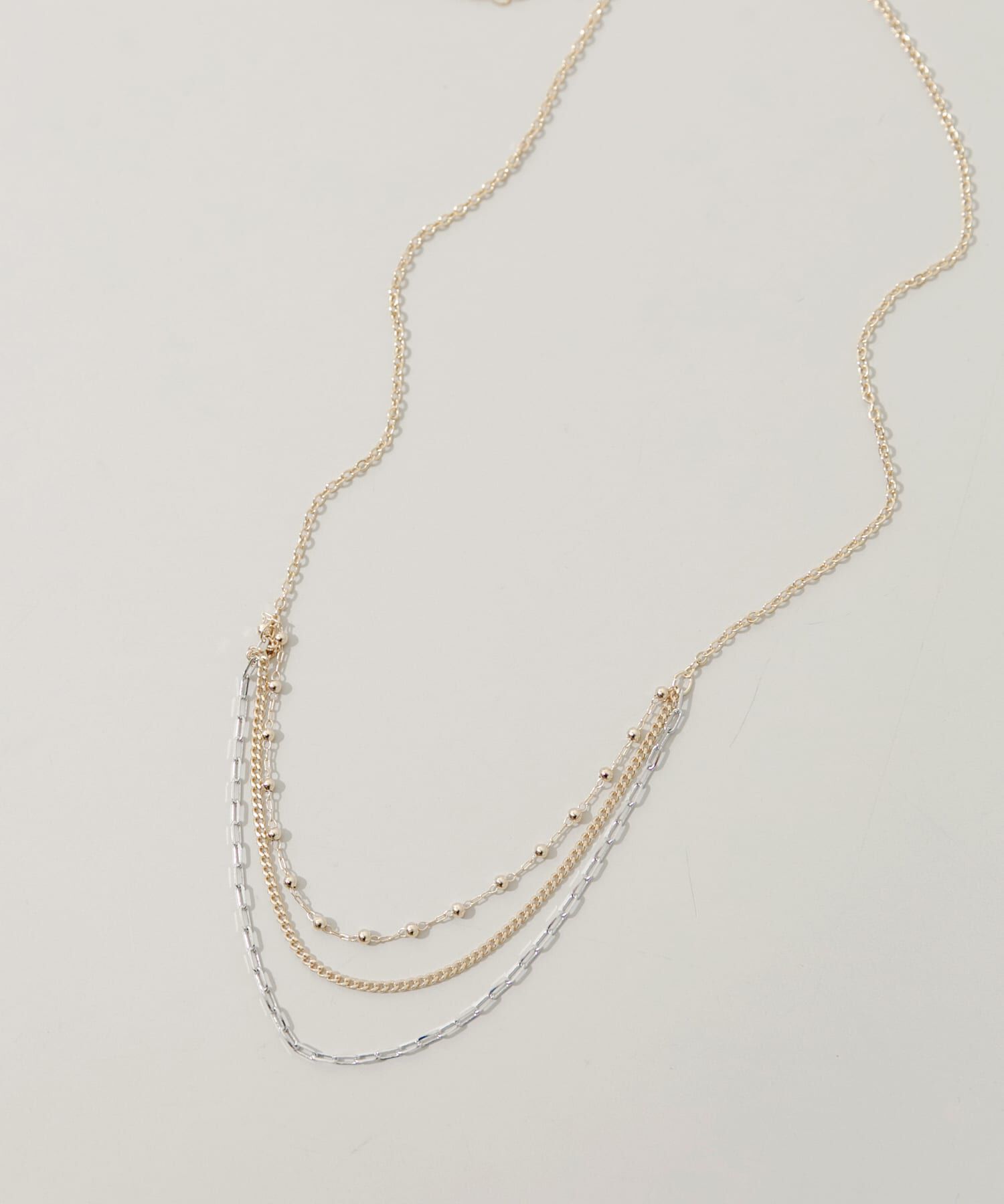 SMELLY「コンビメッキトリプルチェーンネックレス」|ネックレス|