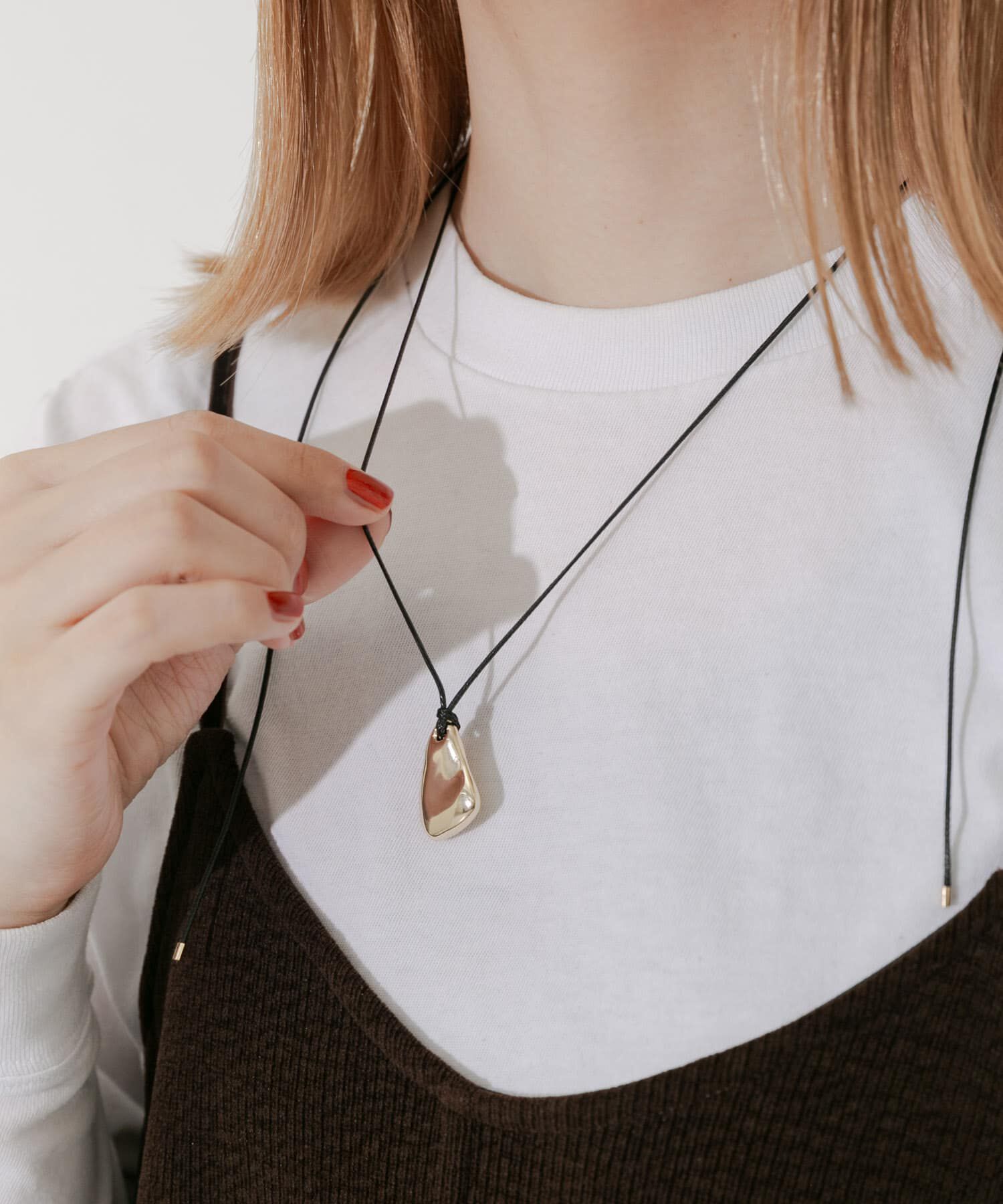 SMELLY「ニュアンスメタルトップコードネックレス」|ネックレス|