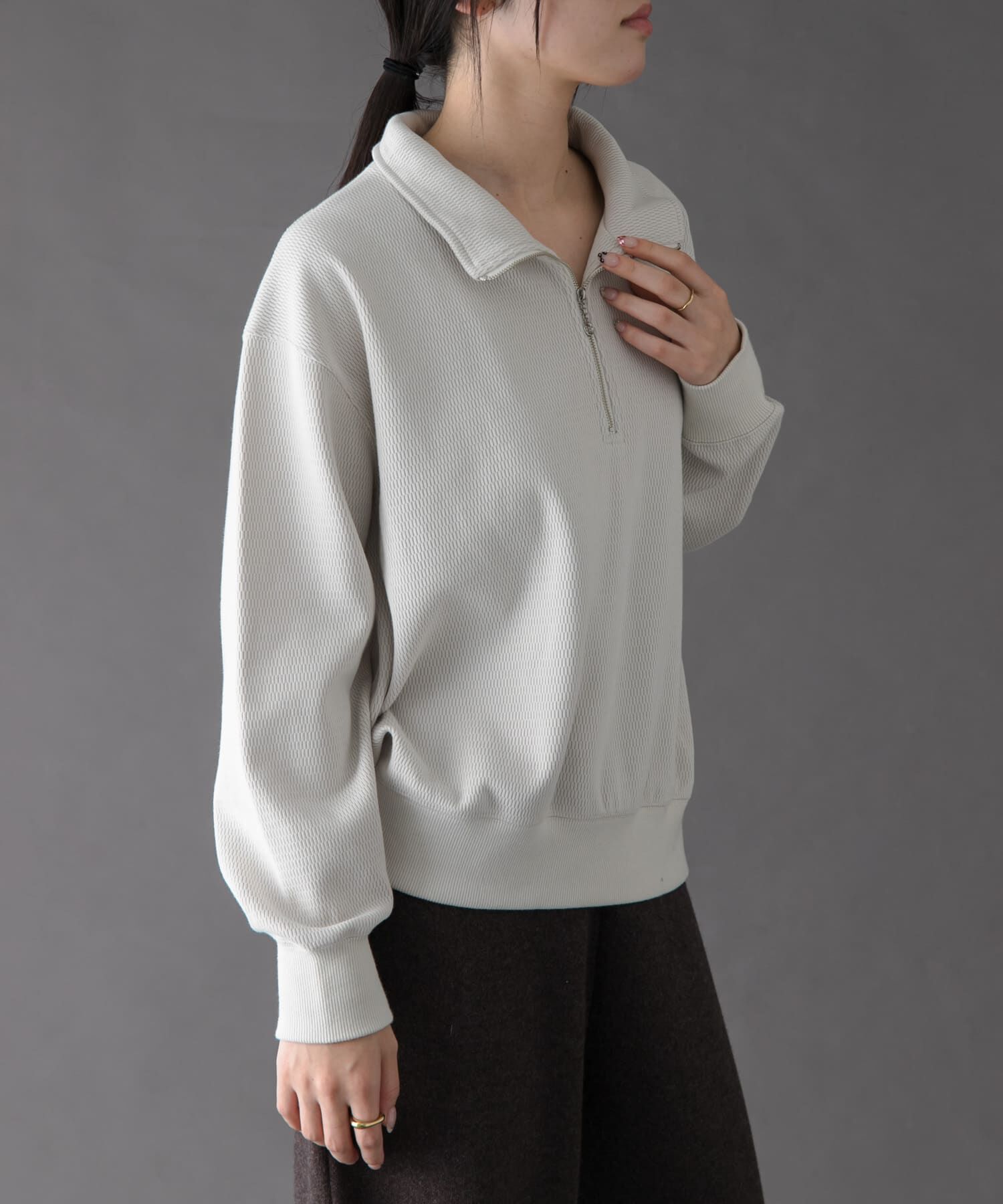 URBAN RESEARCH DOORS「FORK&SPOON　ハーフジップサーマルカットソー」|Tシャツ・カットソー|