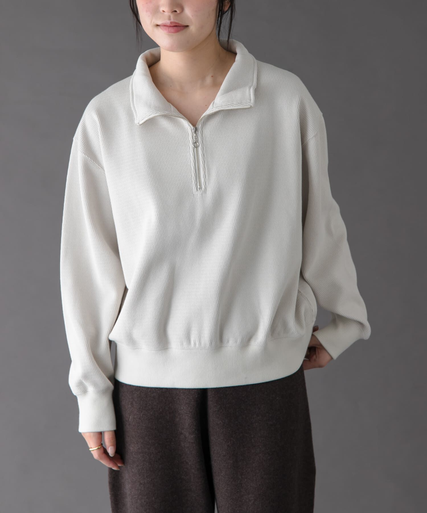 URBAN RESEARCH DOORS「FORK&SPOON　ハーフジップサーマルカットソー」|Tシャツ・カットソー|