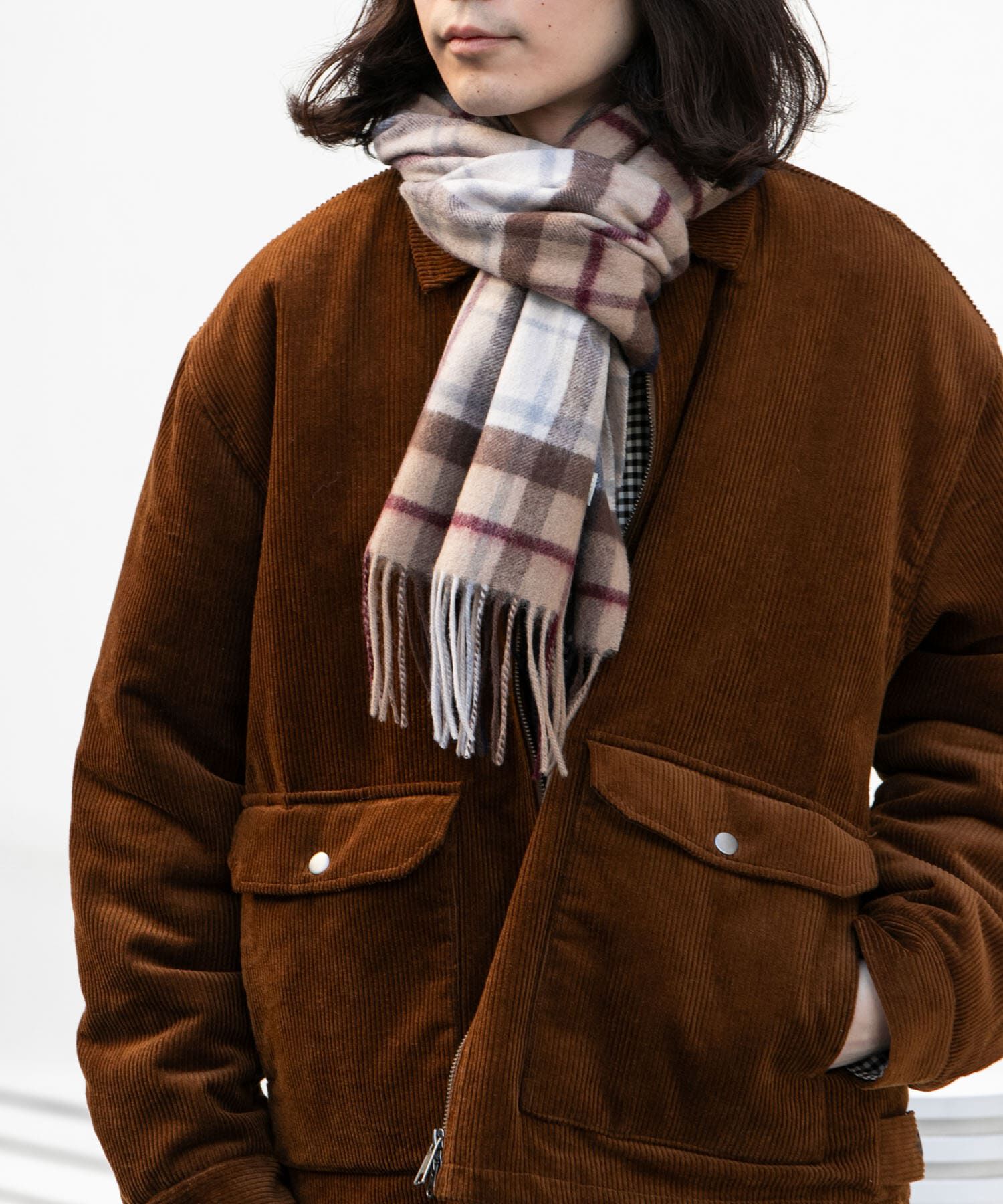 Sonny Label 「ウールカシミヤチェックワイドマフラー」|マフラー|