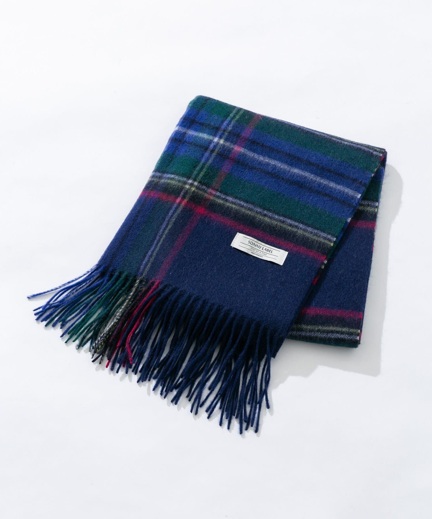 Sonny Label 「ウールカシミヤチェックワイドマフラー」|マフラー|ブルー系その他