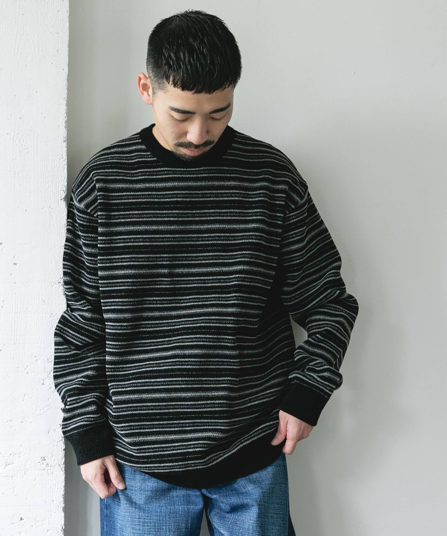 URBAN RESEARCH DOORS「モールマルチボーダーニット」|ニット・セーター|