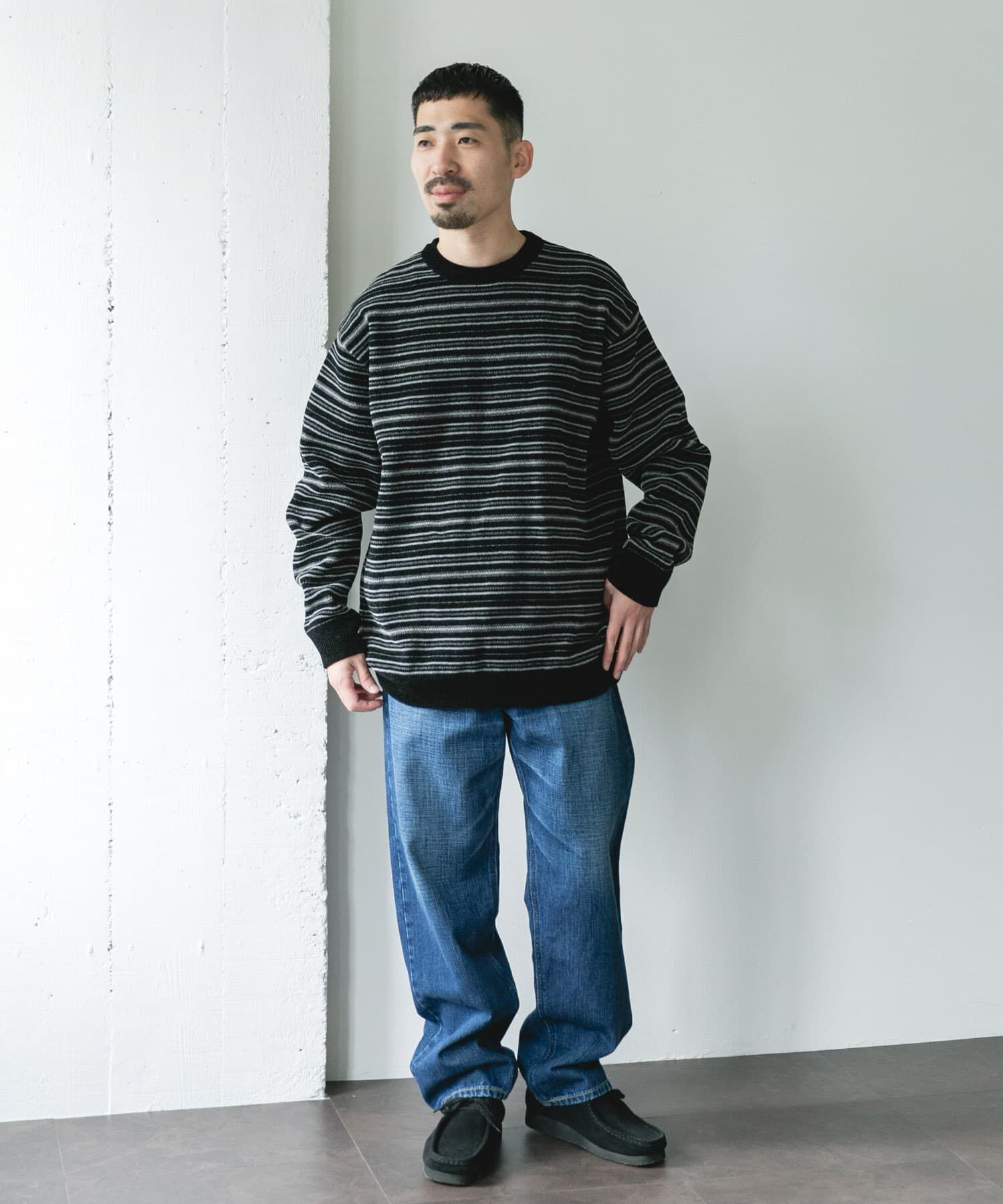 URBAN RESEARCH DOORS「モールマルチボーダーニット」|ニット・セーター|