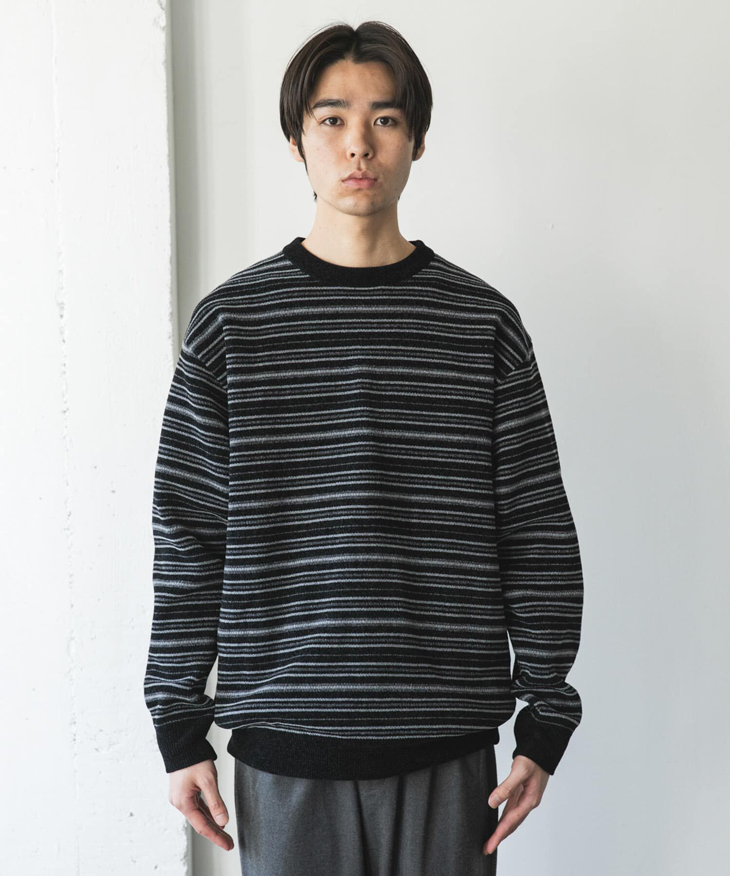 URBAN RESEARCH DOORS「モールマルチボーダーニット」|ニット・セーター|