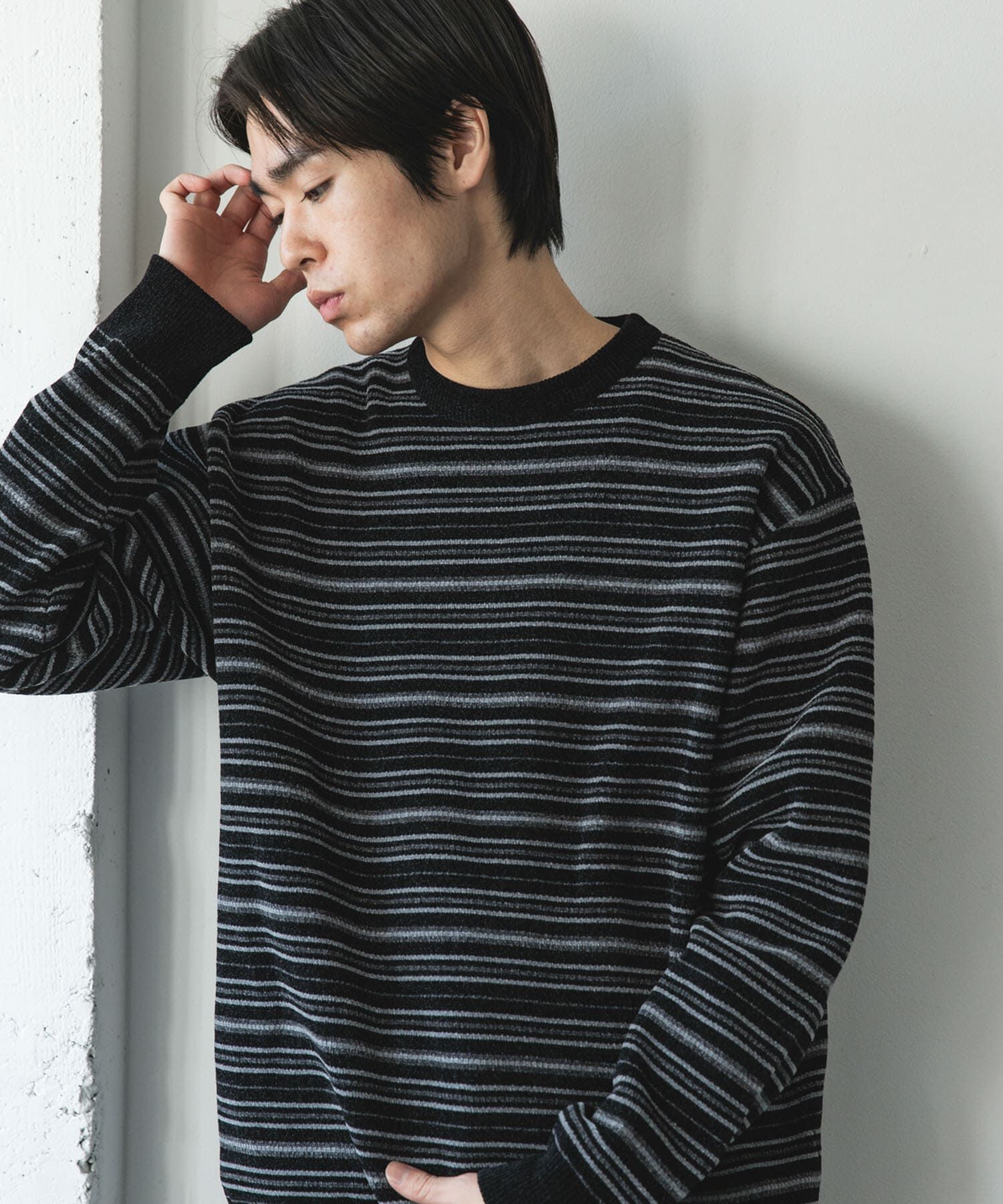 URBAN RESEARCH DOORS「モールマルチボーダーニット」|ニット・セーター|