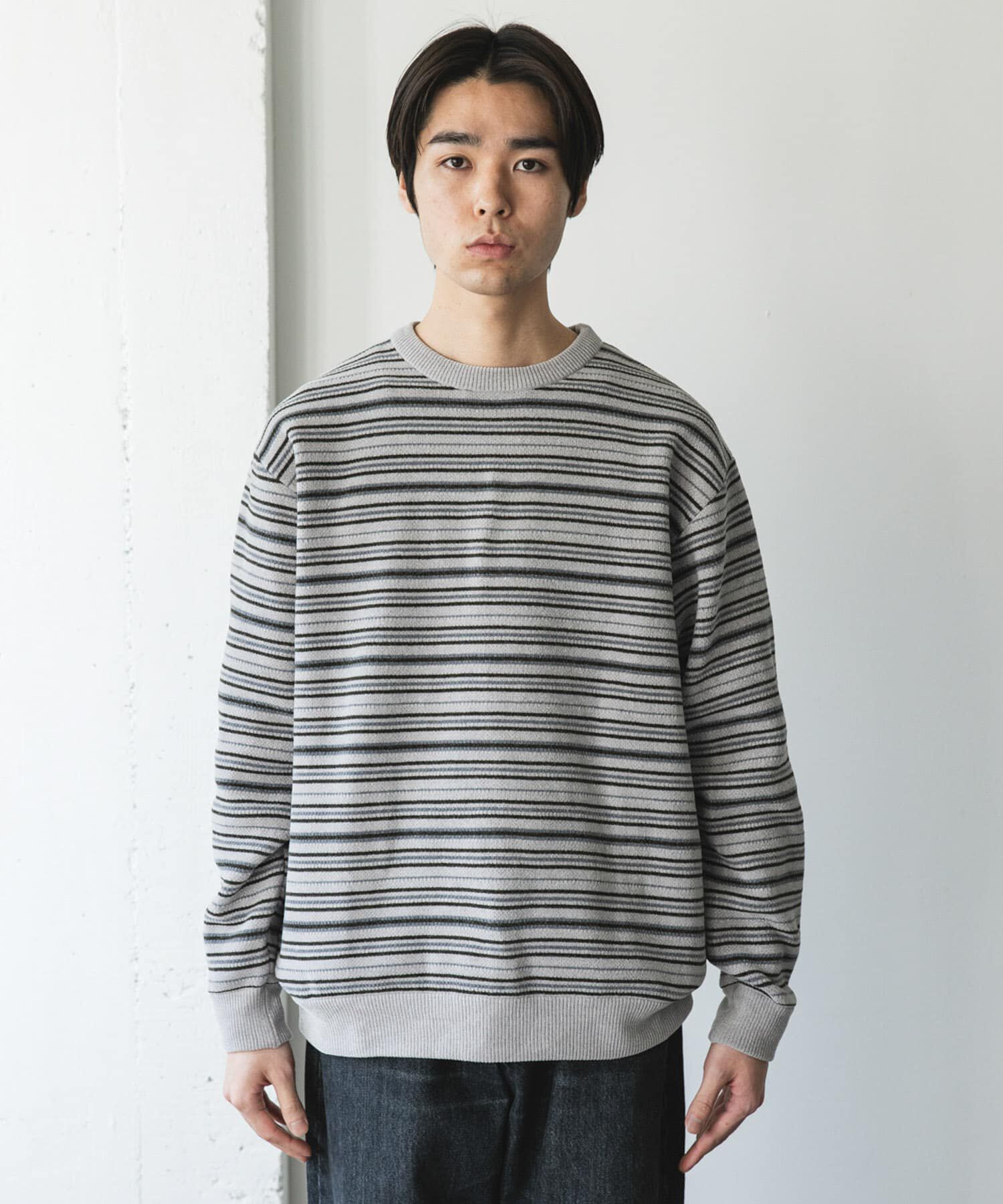 URBAN RESEARCH DOORS「モールマルチボーダーニット」|ニット・セーター|