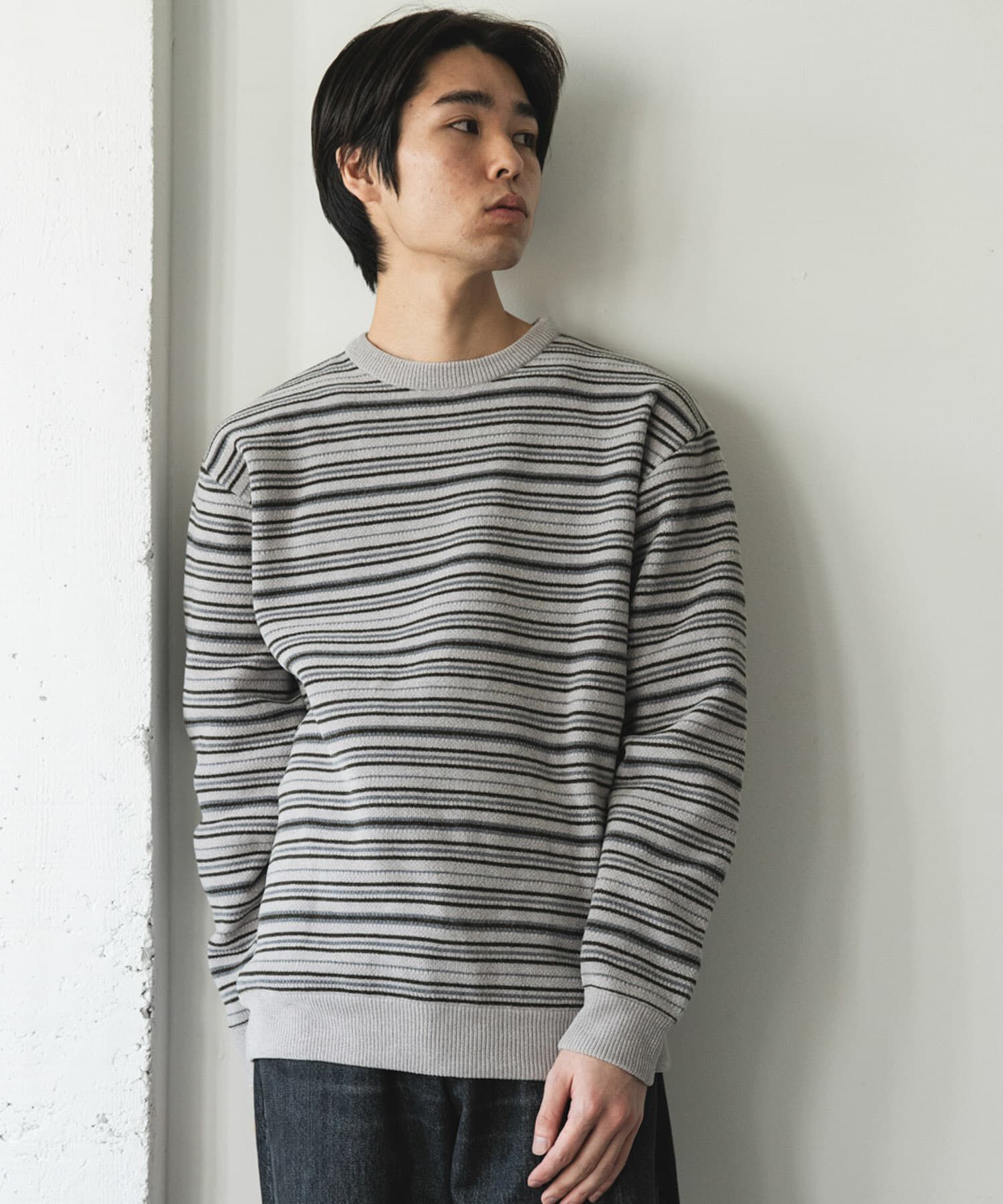 URBAN RESEARCH DOORS「モールマルチボーダーニット」|ニット・セーター|