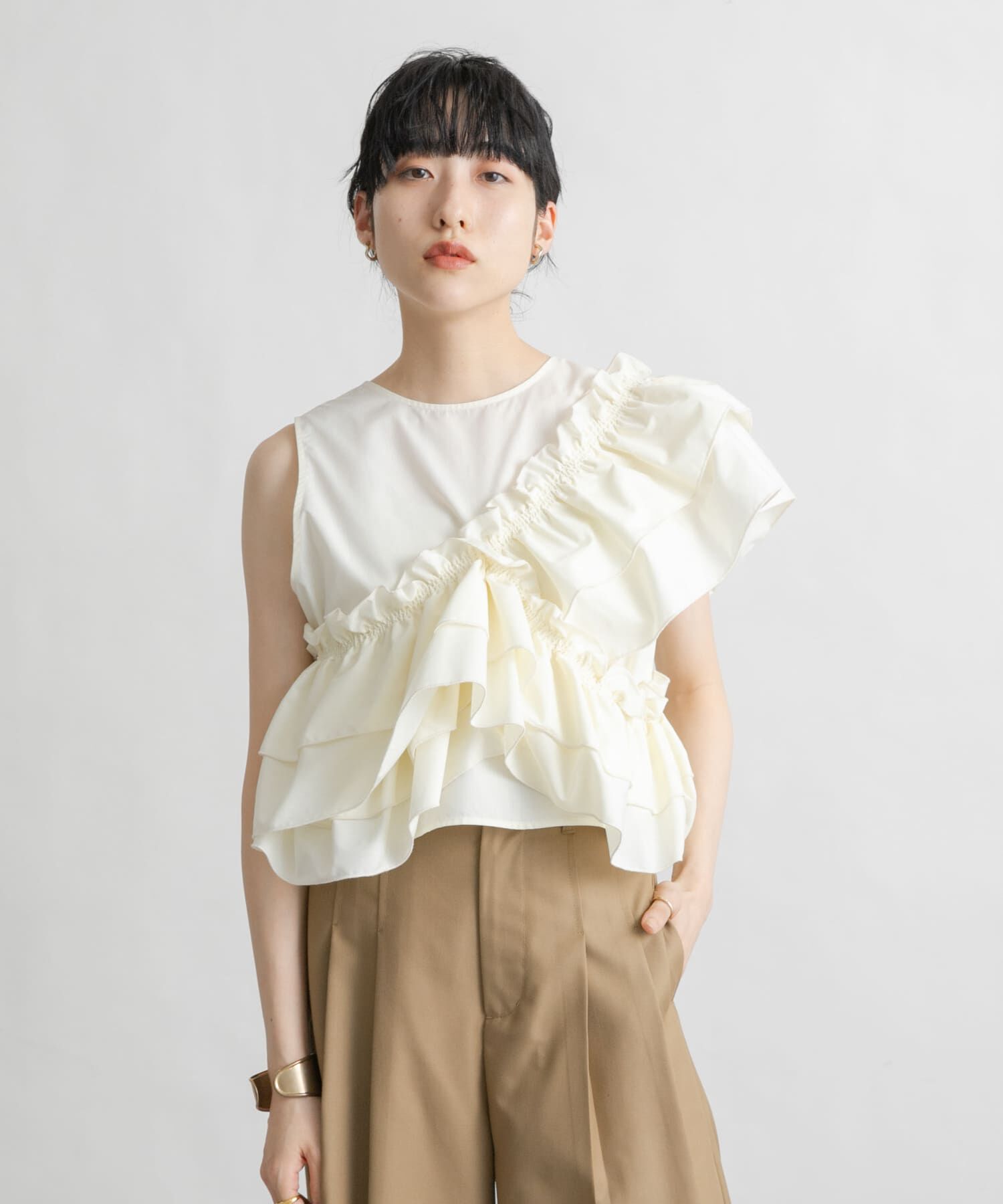  「マルチWAYクロスフリルブラウス」|シャツ・ブラウス|