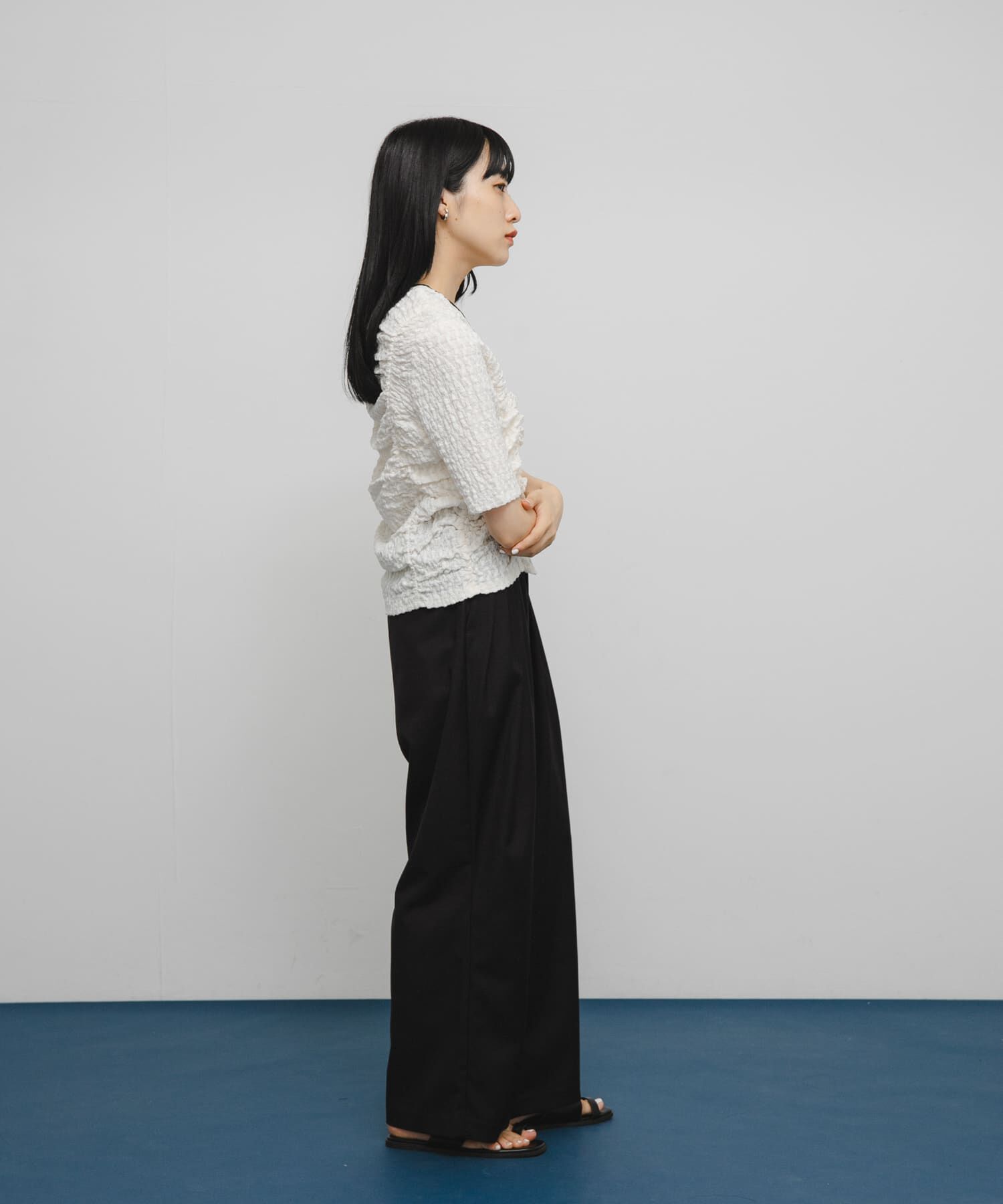  「シャーリングホックトップス」|Tシャツ・カットソー|