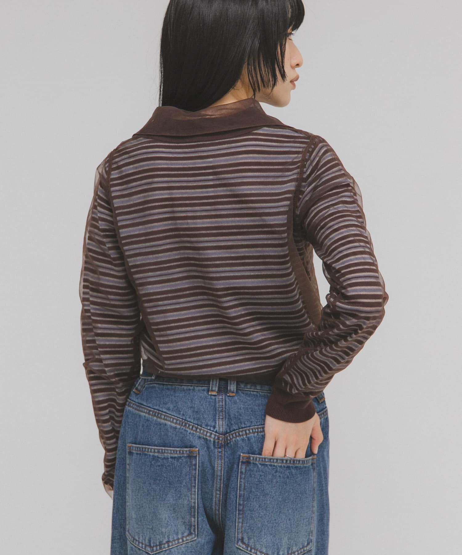  「チュールレイヤードニットシャツ」|ニット・セーター|