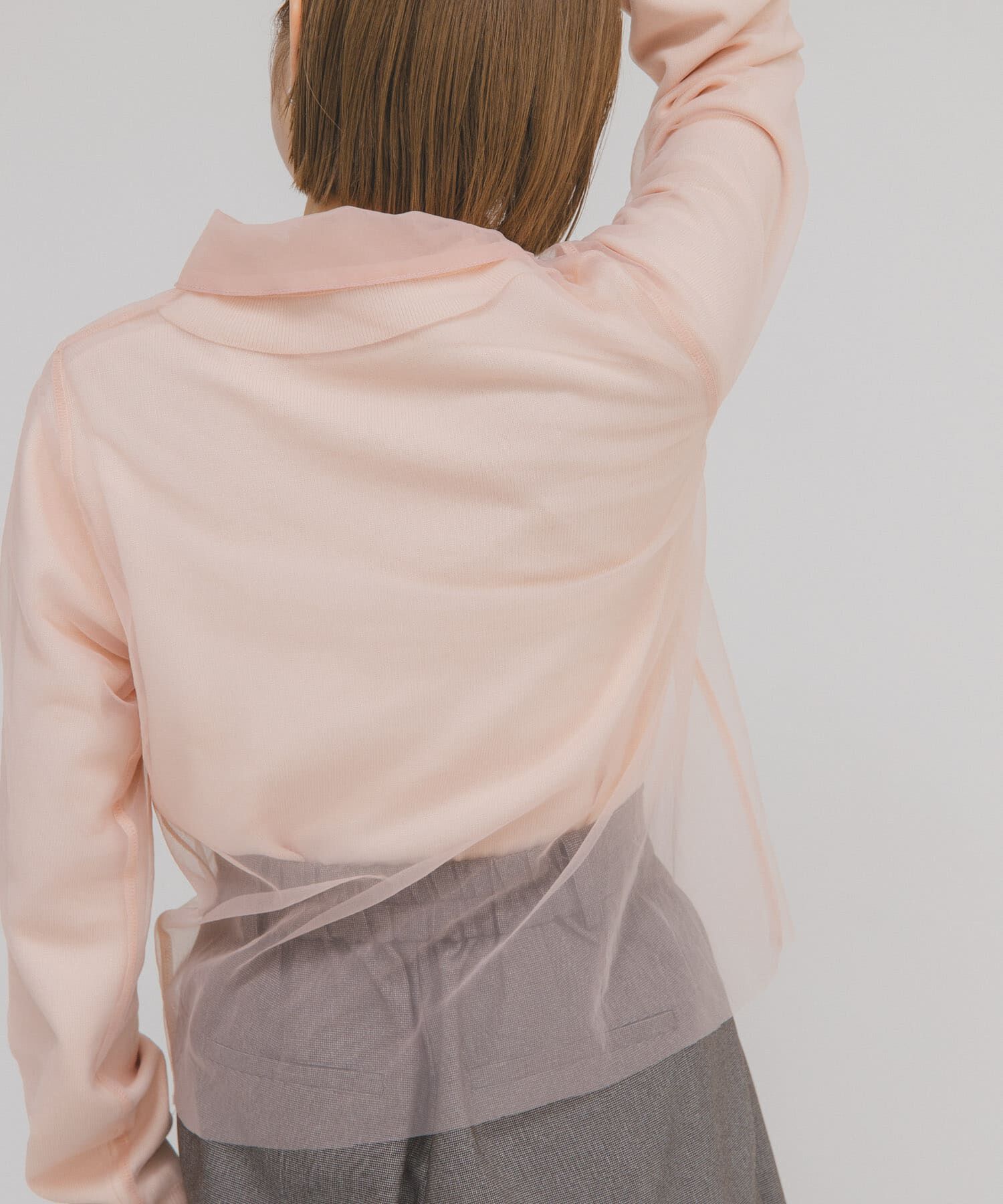  「チュールレイヤードニットシャツ」|ニット・セーター|