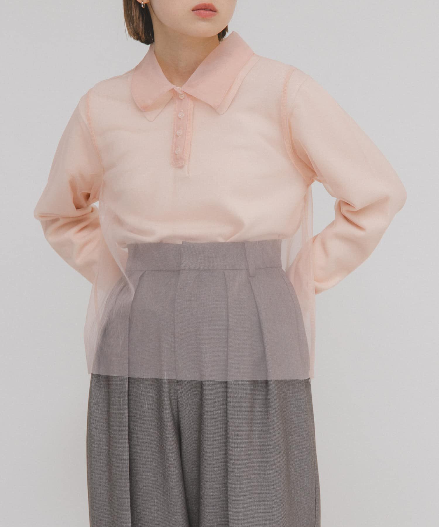  「チュールレイヤードニットシャツ」|ニット・セーター|