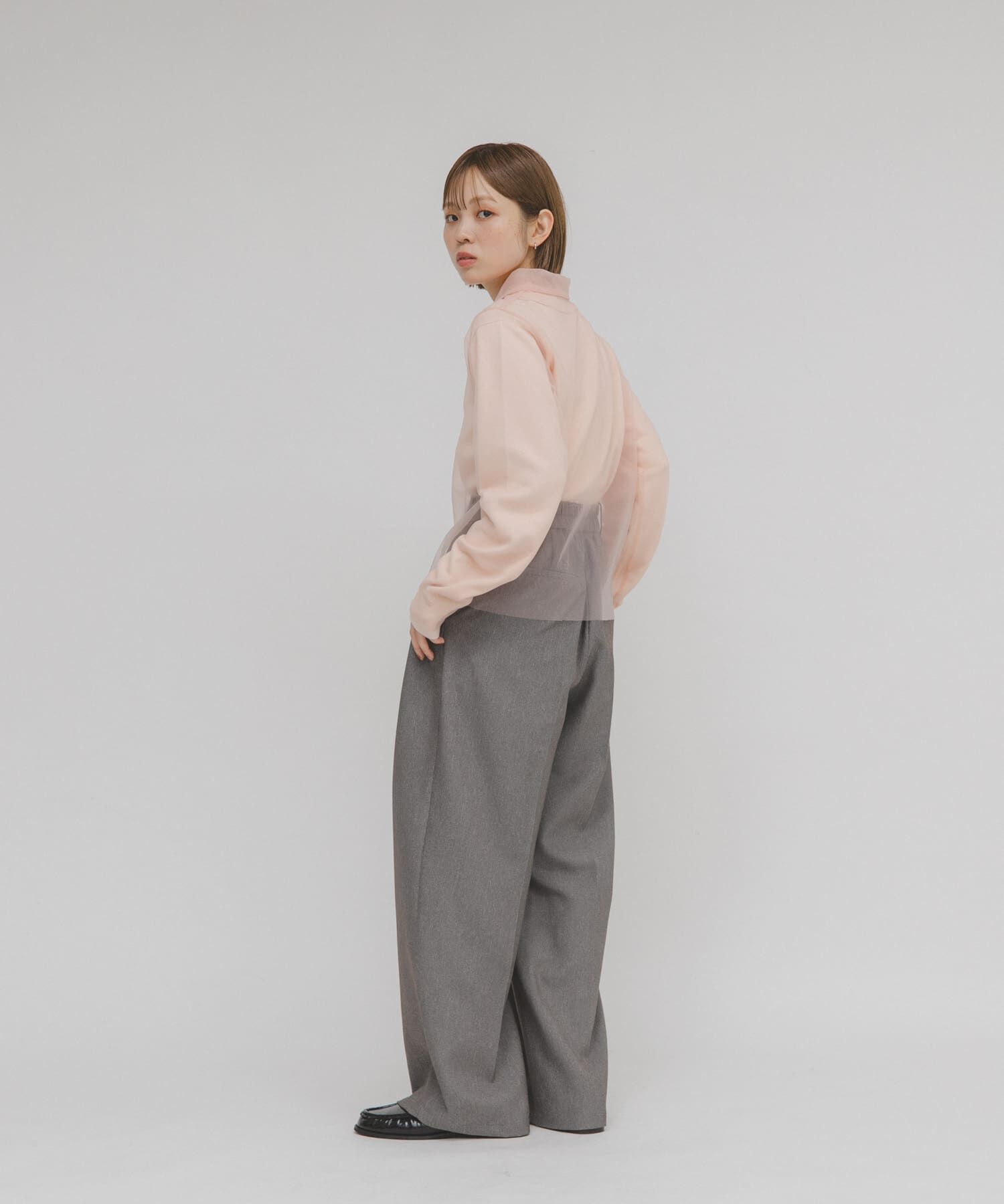  「チュールレイヤードニットシャツ」|ニット・セーター|