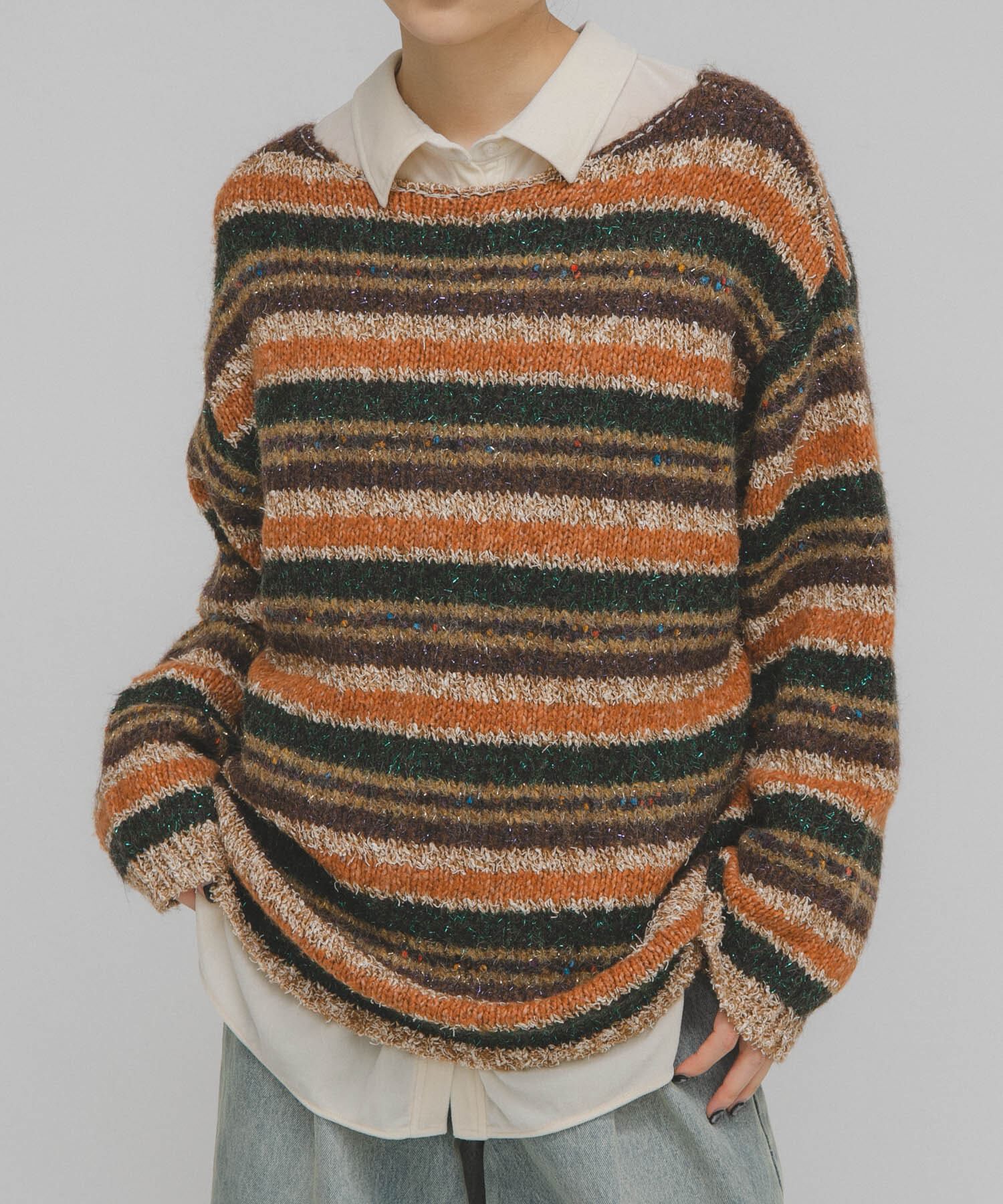  「マルチボーダールーズニット」|ニット・セーター|