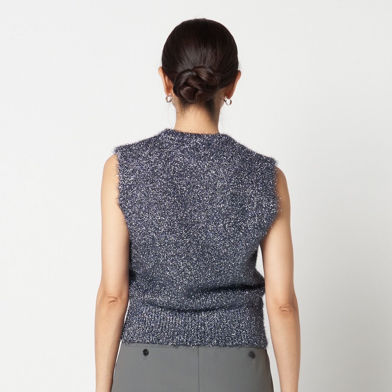 HELIOPOLE「HELIOPOLE FEATHER YARN GLITTER KNIT VEST」|ニット・セーター|