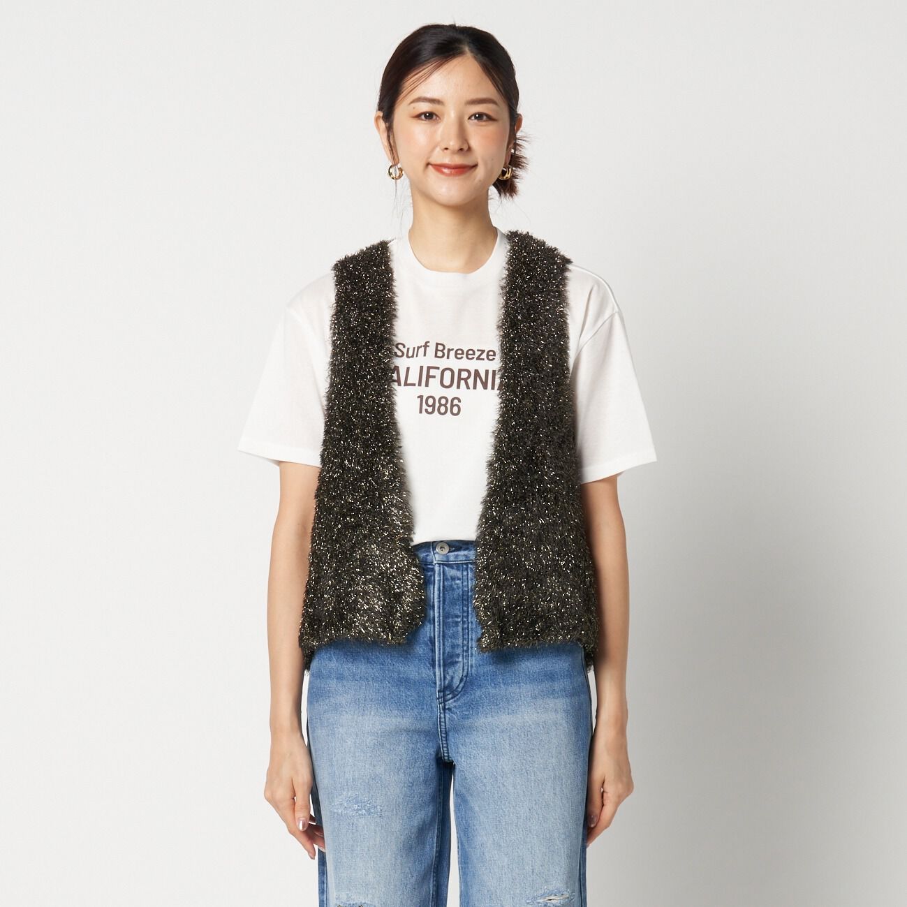 HELIOPOLE「HELIOPOLE GLITTER KNIT GILET」|ニット・セーター|