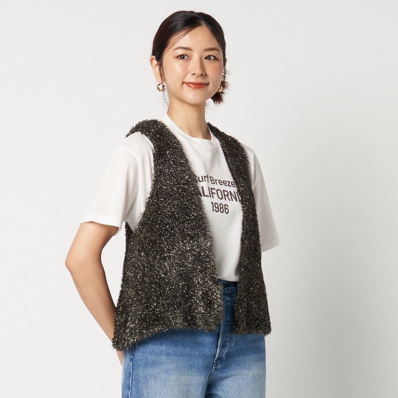 HELIOPOLE「HELIOPOLE GLITTER KNIT GILET」|ニット・セーター|