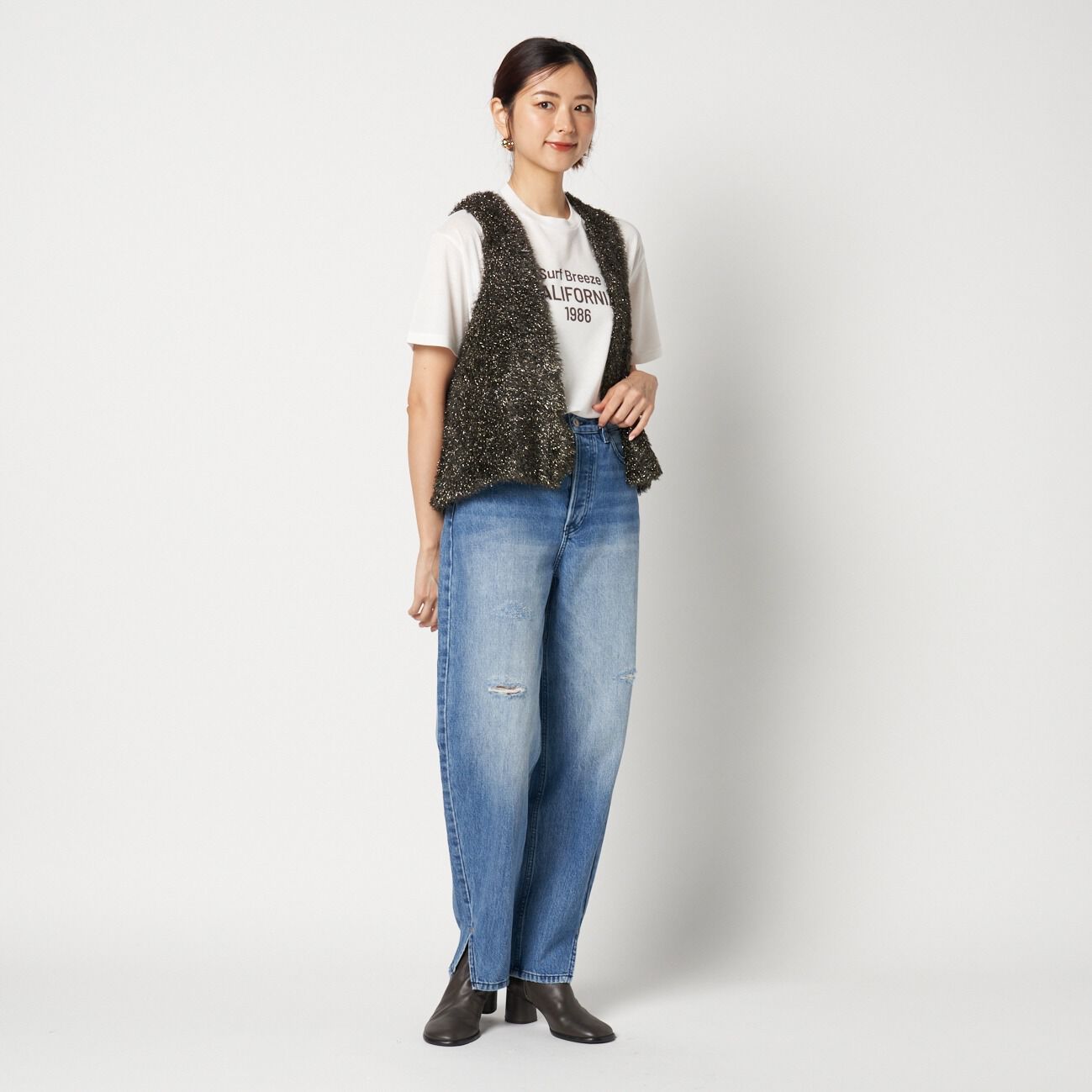 HELIOPOLE「HELIOPOLE GLITTER KNIT GILET」|ニット・セーター|