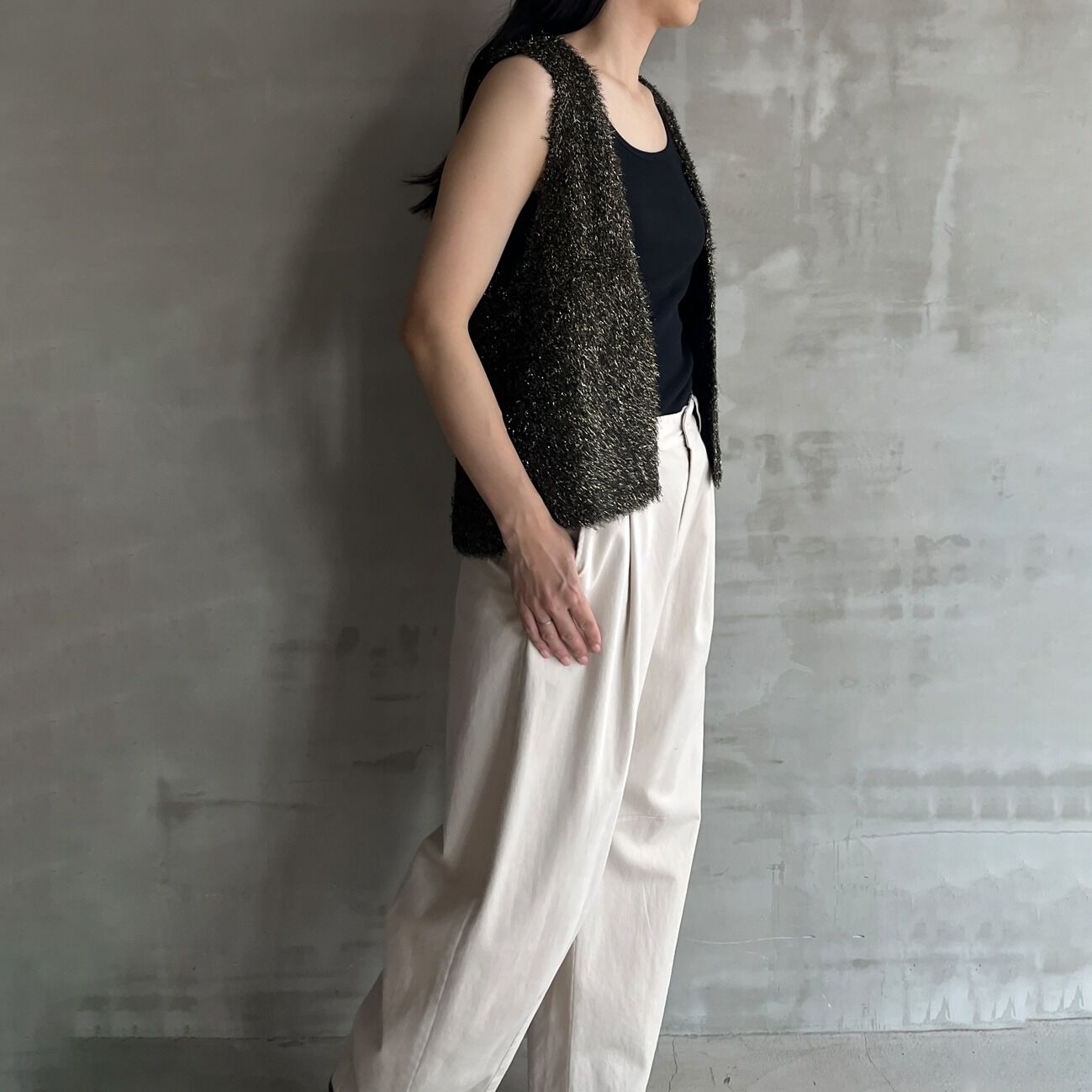 HELIOPOLE「HELIOPOLE GLITTER KNIT GILET」|ニット・セーター|