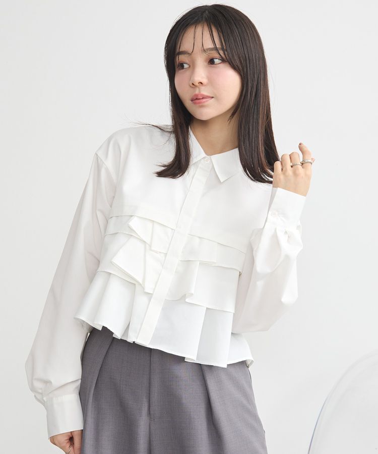 earth music&ecology「ティアードショートシャツ」|シャツ・ブラウス|