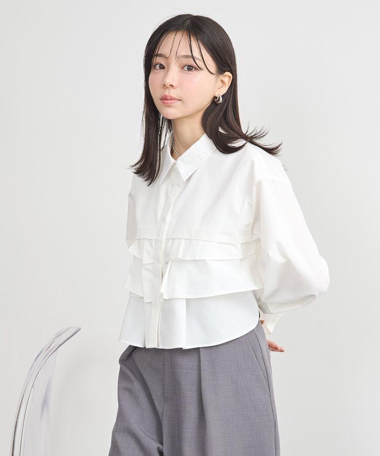 earth music&ecology「ティアードショートシャツ」|シャツ・ブラウス|