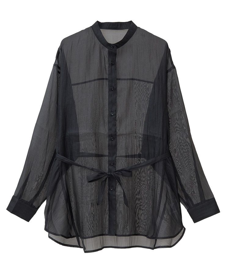 earth music&ecology「ウエストベルトシアーシャツ」|シャツ・ブラウス|Black