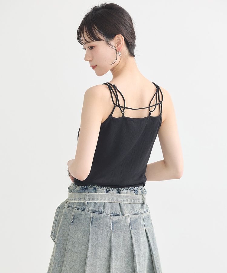 earth music&ecology「ダブルストラップパターンメッシュキャミソール」|キャミソール|