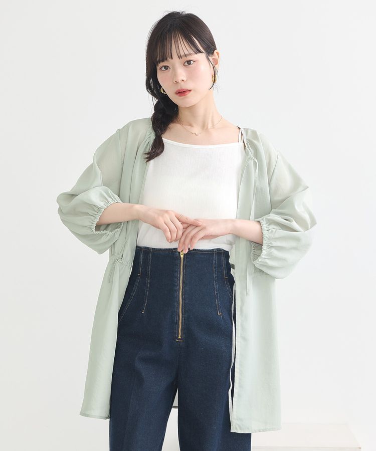 earth music&ecology「ダブルストラップパターンメッシュキャミソール」|キャミソール|