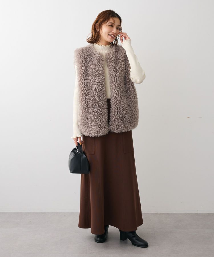 Green Parks「・ELENCARE DUE シープファーロングベスト」|ベスト・ジレ|