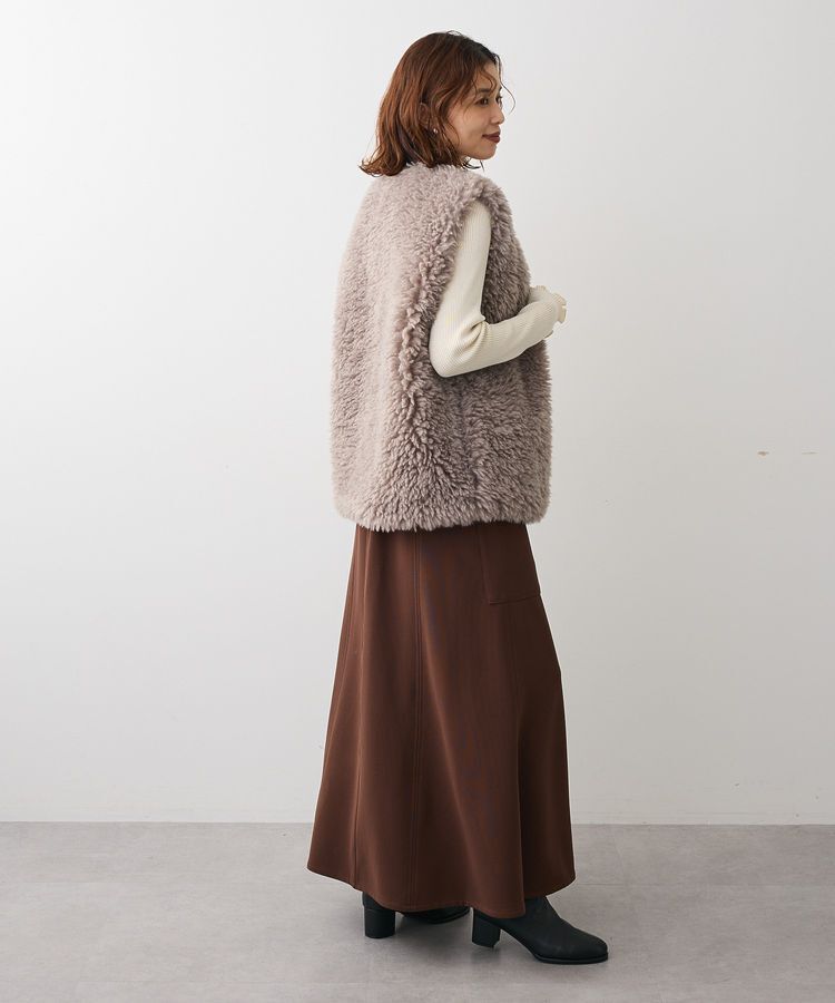 Green Parks「・ELENCARE DUE シープファーロングベスト」|ベスト・ジレ|