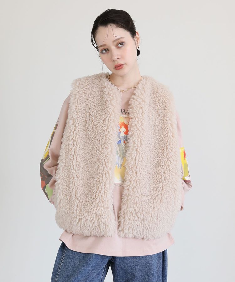 Green Parks「・ELENCARE DUE シープファーロングベスト」|ベスト・ジレ|