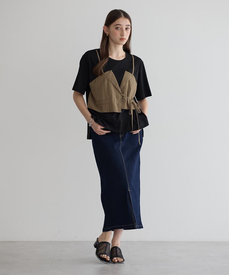 Editt by YECCA VECCA「ビスチェレイヤード風デザインTee」|Tシャツ・カットソー|