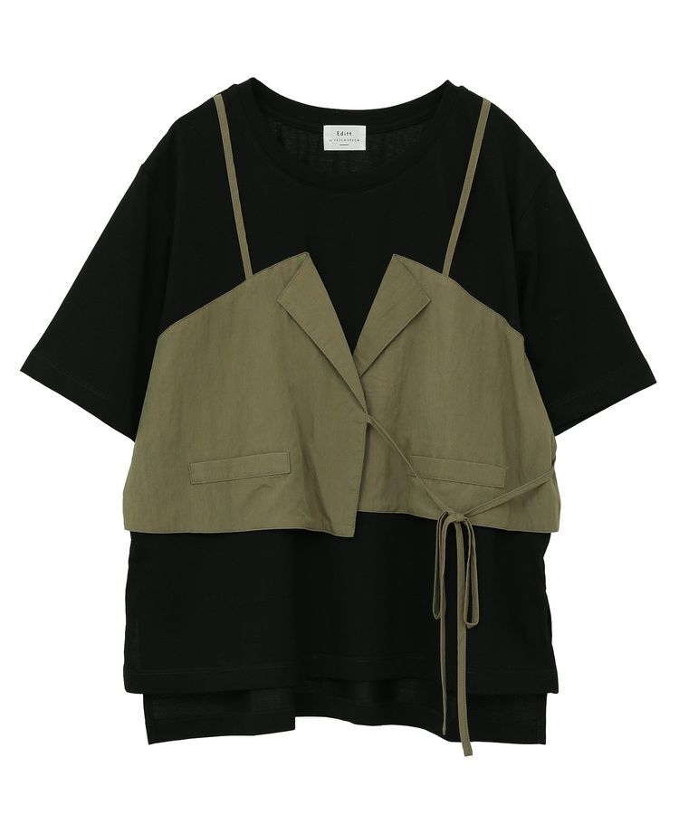 Editt by YECCA VECCA「ビスチェレイヤード風デザインTee」|Tシャツ・カットソー|