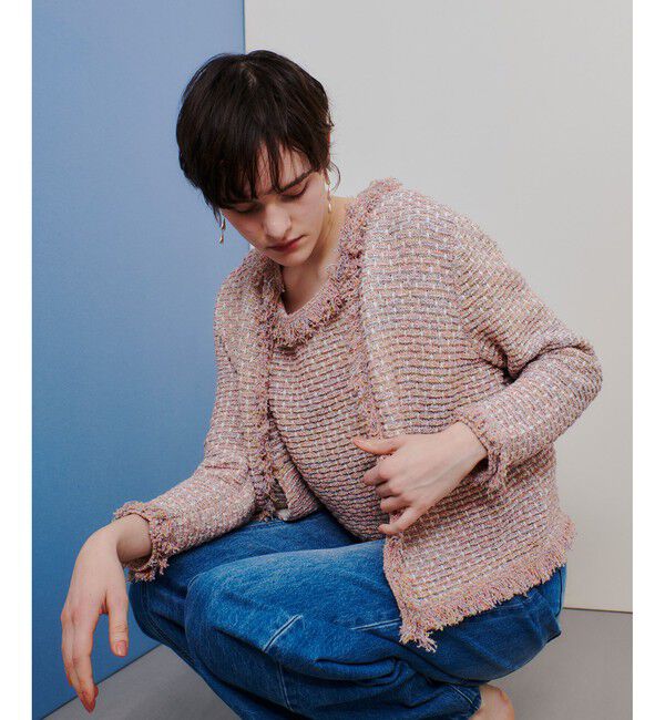 allureville「ミックスツイードニットジャケット」|ニット・セーター|マルチ
