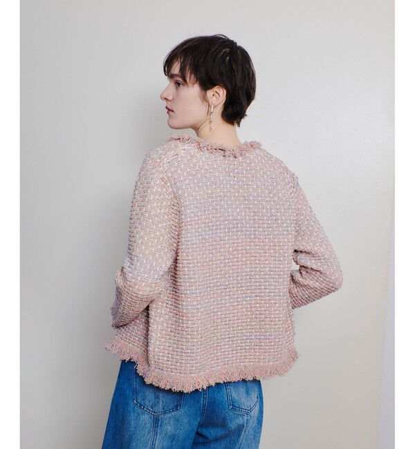 allureville「ミックスツイードニットジャケット」|ニット・セーター|