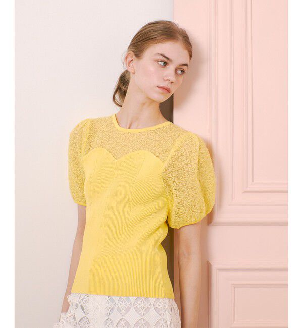 LOULOU WILLOUGHBY「【LOULOU WILLOUGHBY】レーシーニットビスチェプルオーバー」|ニット・セーター|